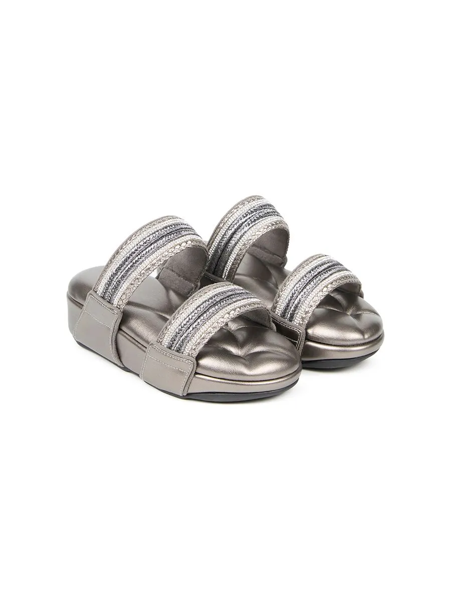 SHU WOMEN  SOFASHOES 2.5" ELEGANZA STRAPS-PLATINUM