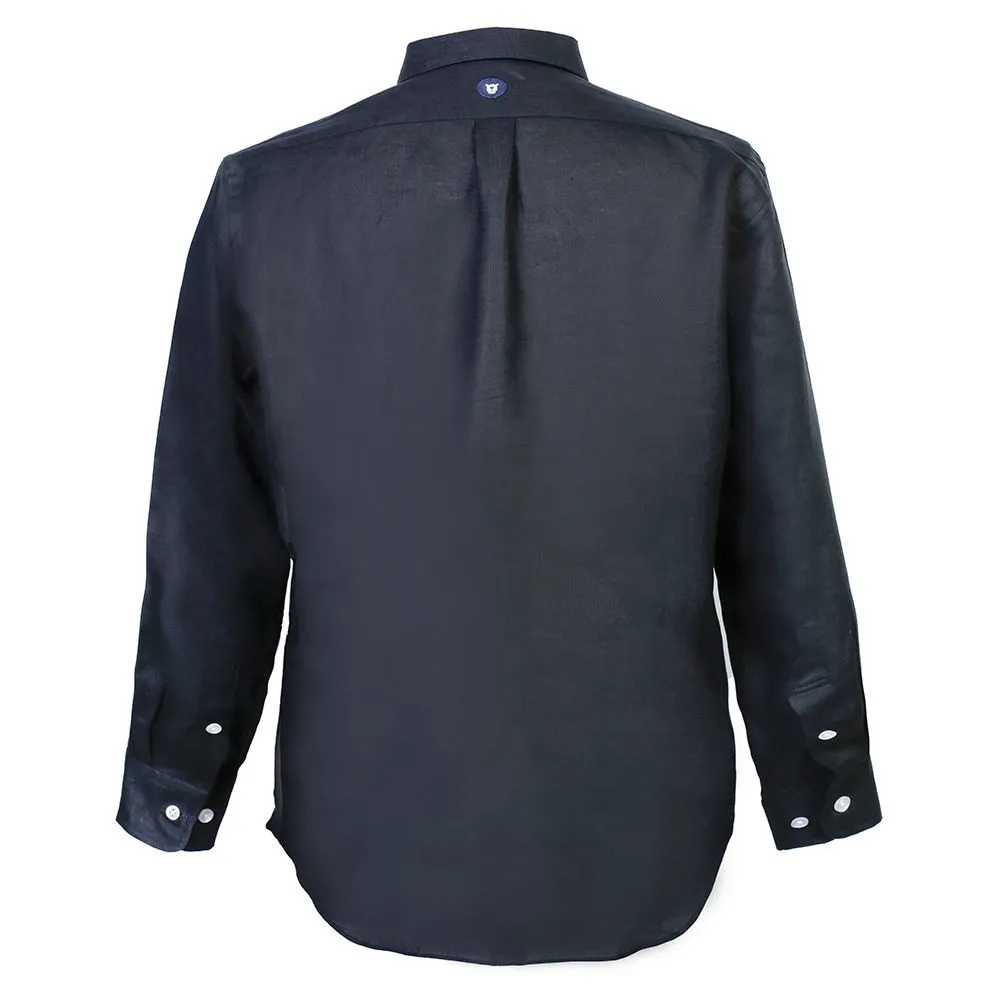 BROWNE & CO. Black Linen Long Sleeves Shirt