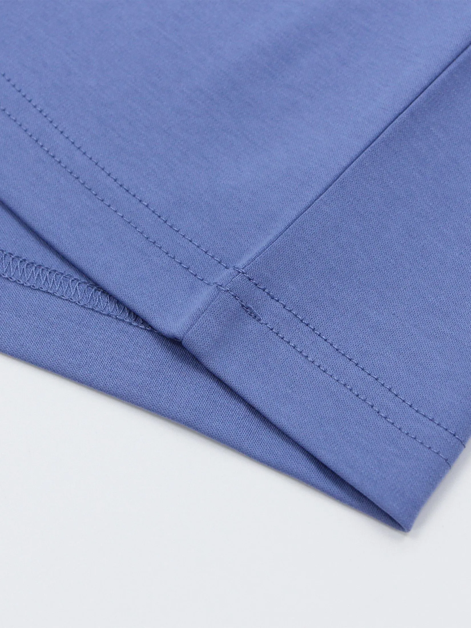 GIORDANO Men's Slim Interlock Tee (Liquid Touch) Colony blue Purple