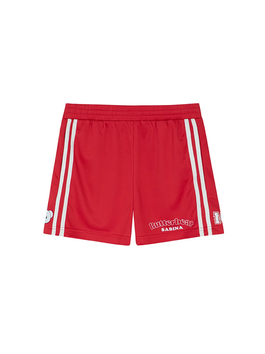 SABINA Butterbear x Sabina Unisex Sport Shorts - Red