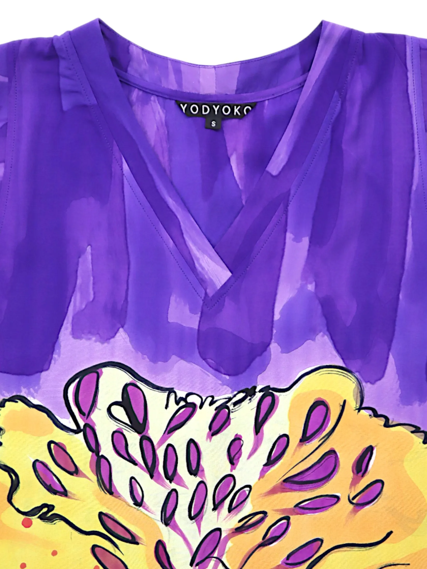 YODYOKO Woman Sleeveless Dress - Purple : Night Blooming Vanda