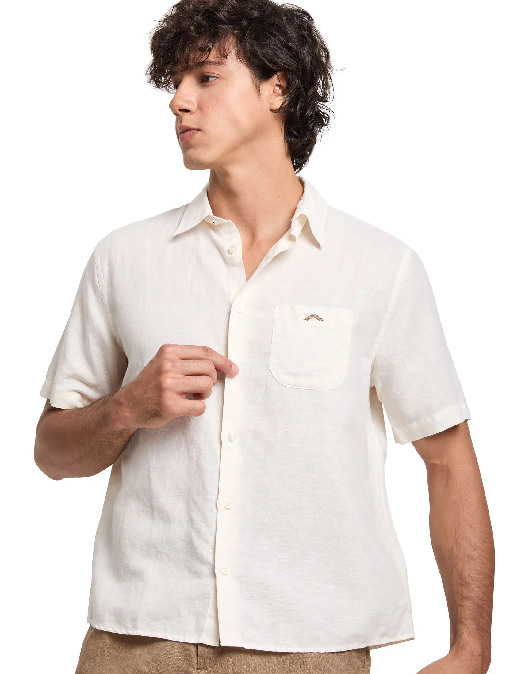 ALUMNUS Men Shirt Short Sleeves Collar Neck