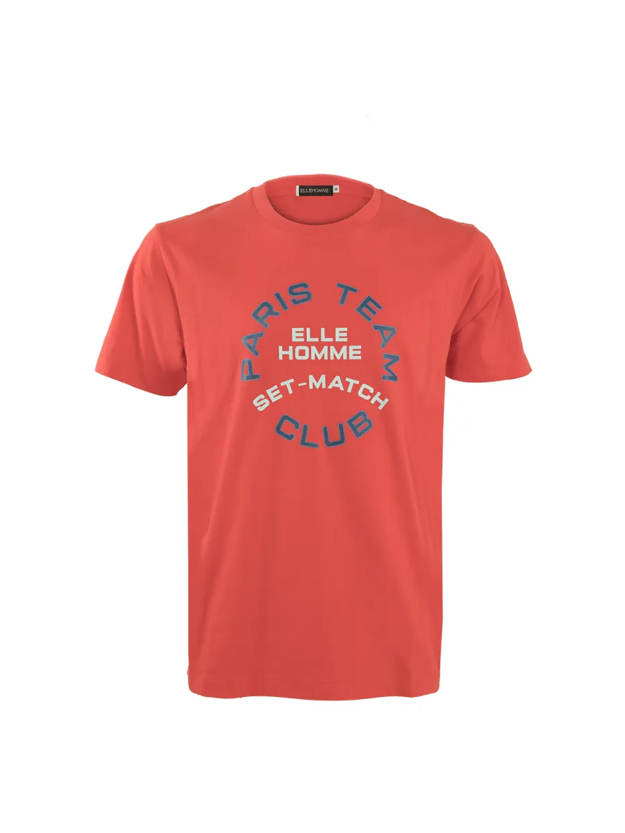 ELLE HOMME Men Round neck T-shirt with ELLE HOMME logo W8K906 - Red