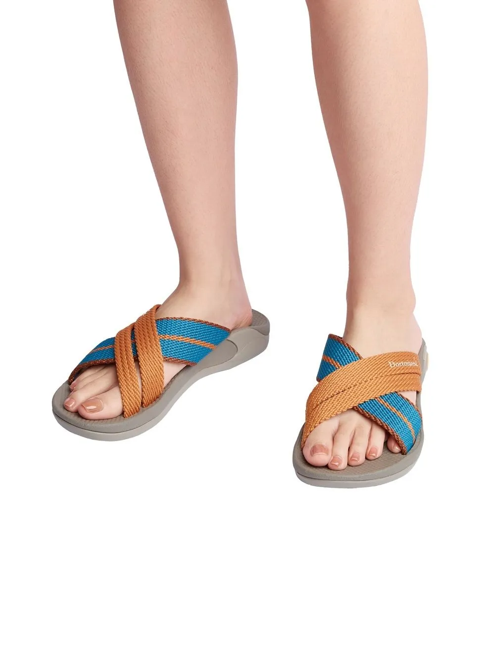 DORTMUEND Tan-Forest Green - The Orthotics Sandals CC211-0876