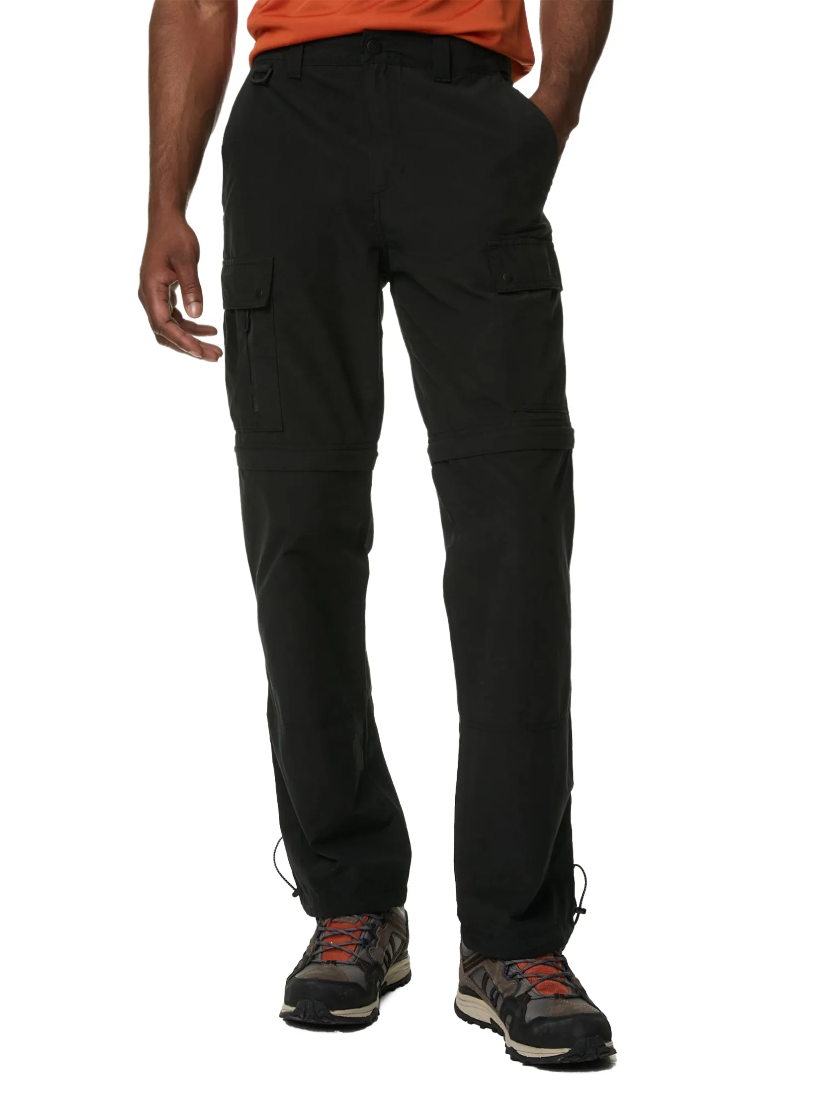 MARKS & SPENCER Men Trousers Zip Off Trekking with Stormwear Black