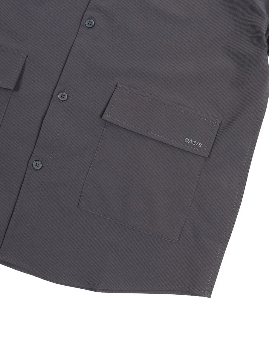 OASIS Men's Short sleeve Shirt Dark grey