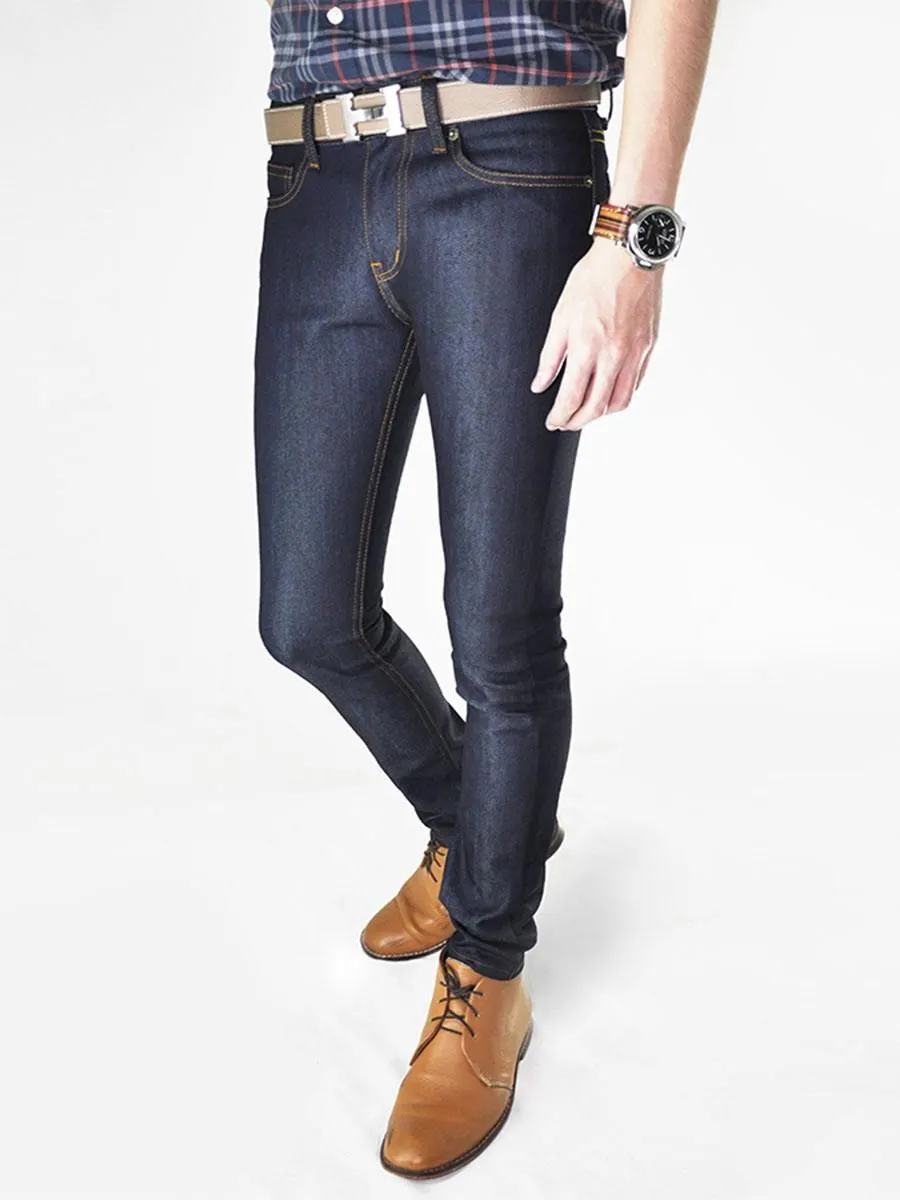 SIMPLE&RAW Blue Indigo Skinny Fit Jeans Sk810-1 Dark Blue Size - 26 US