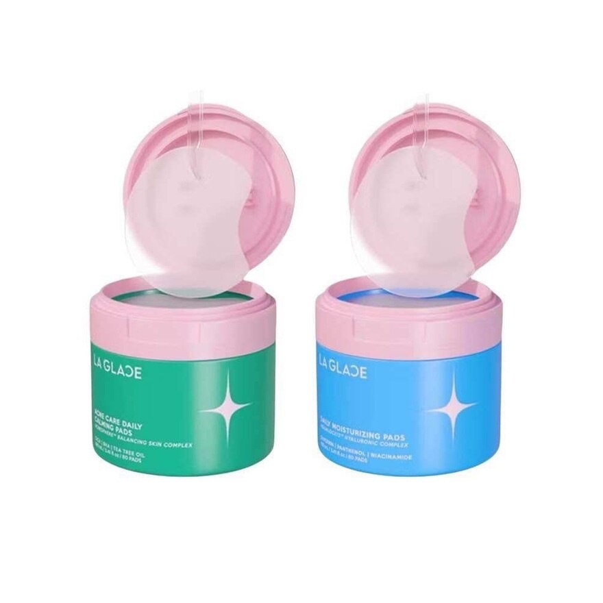LA GLACE Value Pack  Daily Moisturizing + Acne Care Pads 80pcs.X2