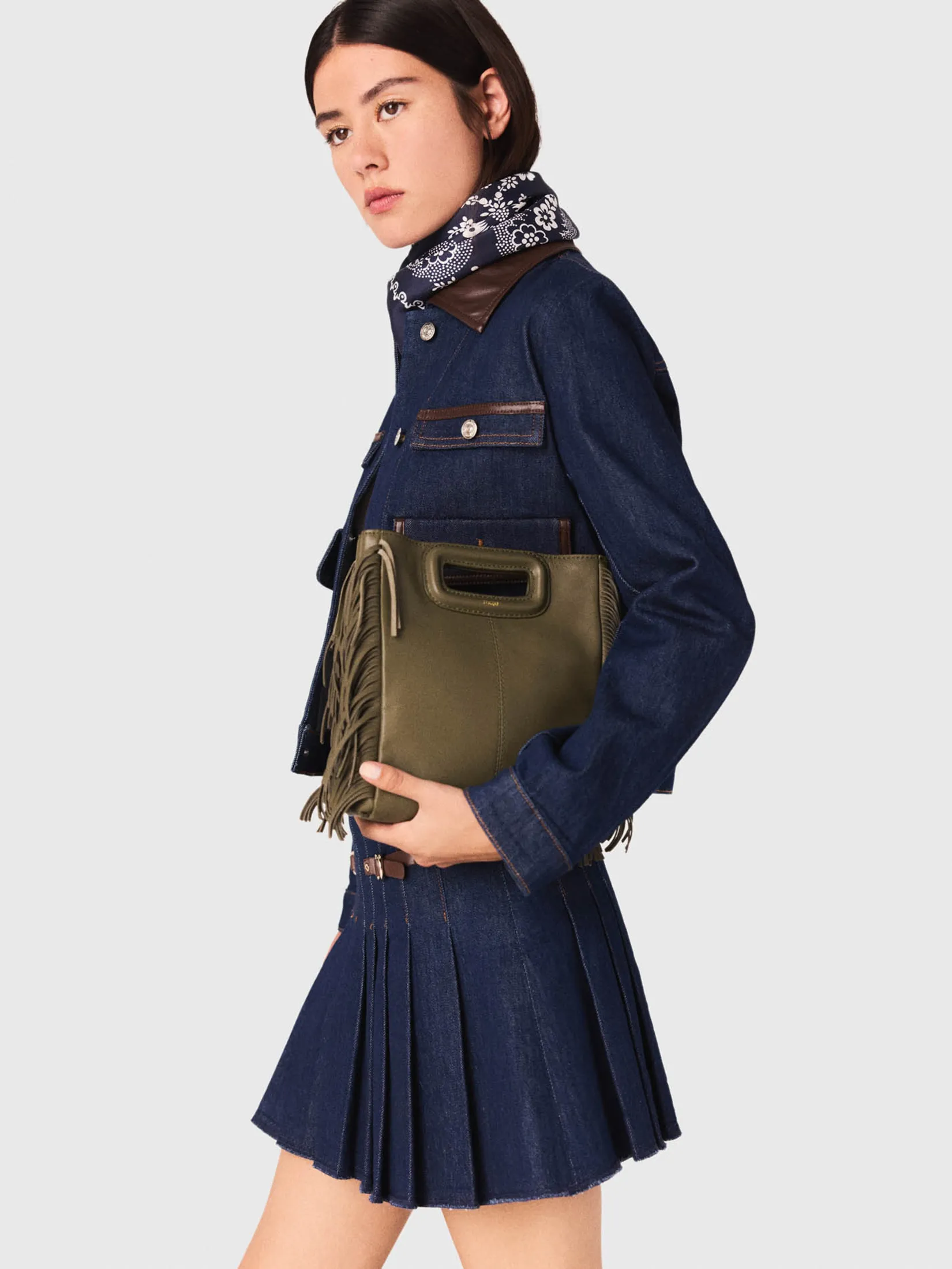 MAJE Women Short Denim Skirt With Lining