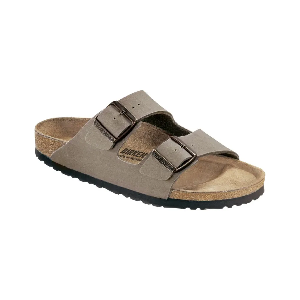 BIRKENSTOCK UNISEX SANDALS ARIZONA BIRKO-FLOR NUBUK STONE