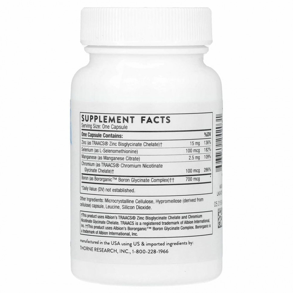 Thorne Research, микроэлементы, 90 капсул