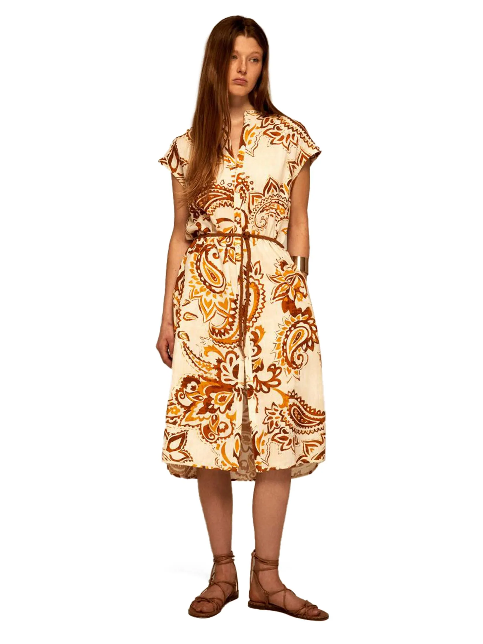 SFERA Women Dress Print Dark Yellow