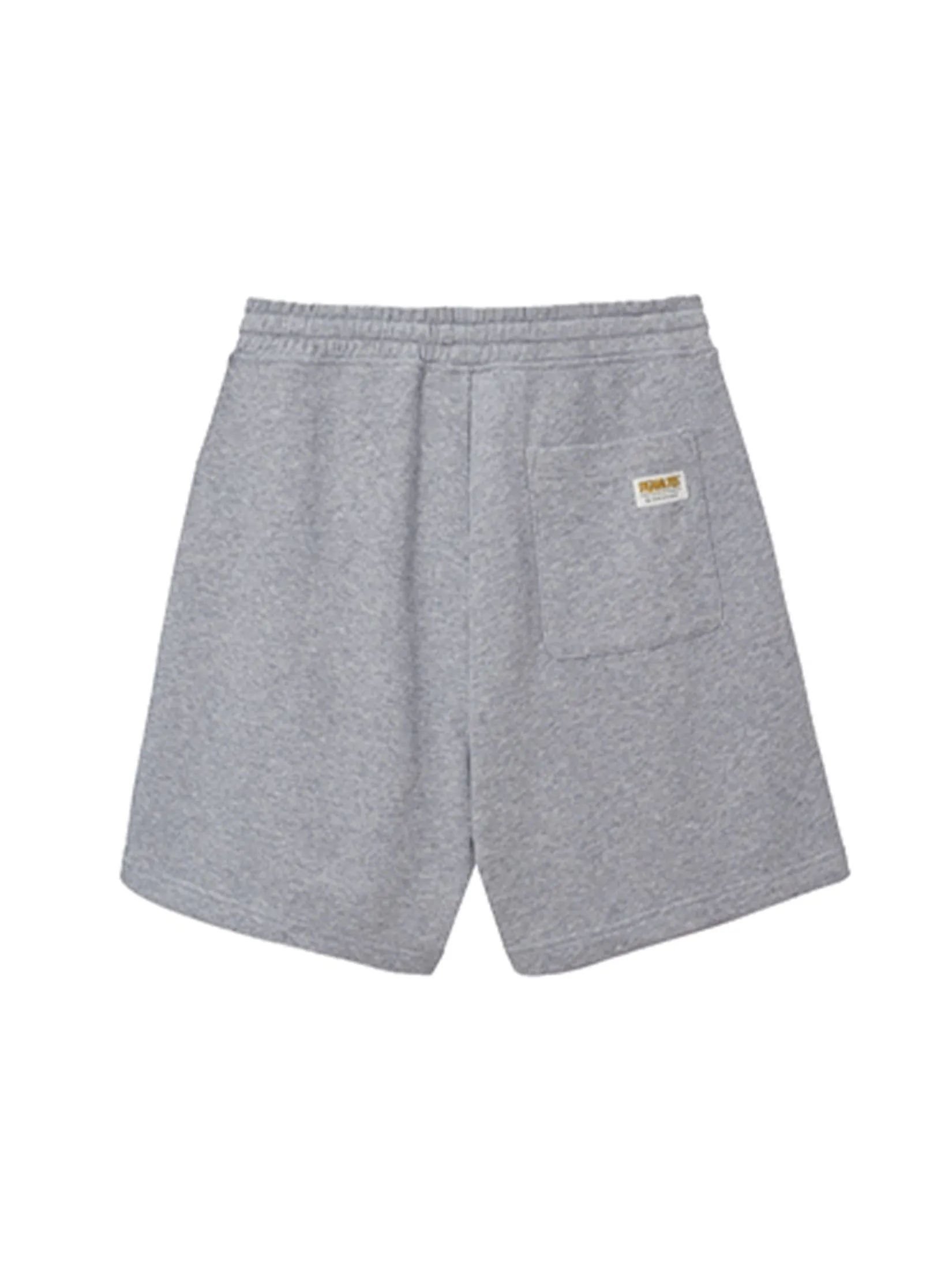 GIORDANO Men's Relaxed French Terry Drawstring Shorts (Snoopy) Heather Grey