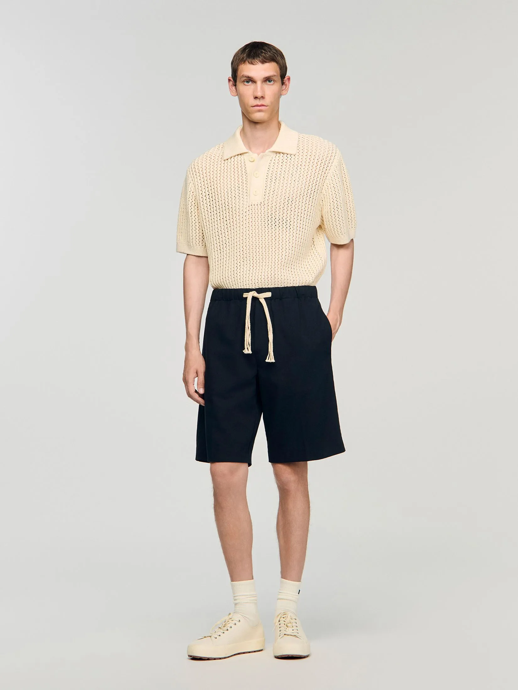 SANDRO Elasticated Waist Cotton Shorts