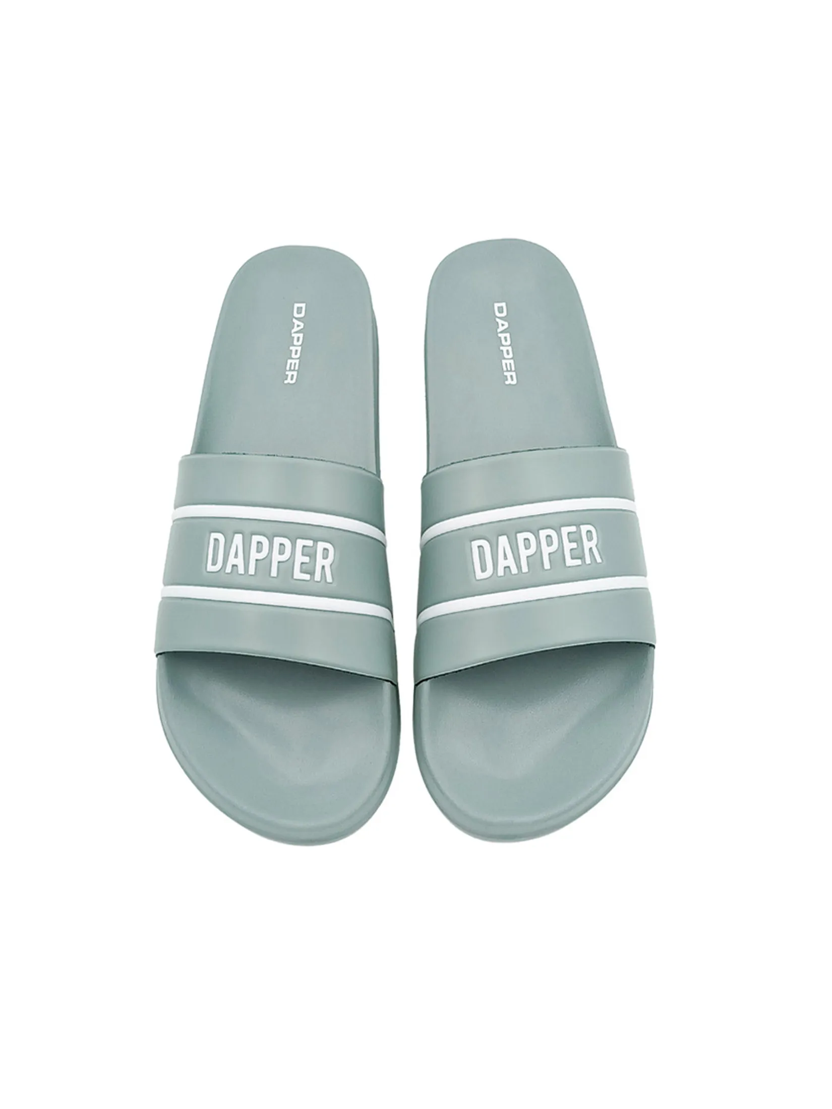DAPPER DAPPER Logo Stamp Pool Slide Sandals Aqua Blue