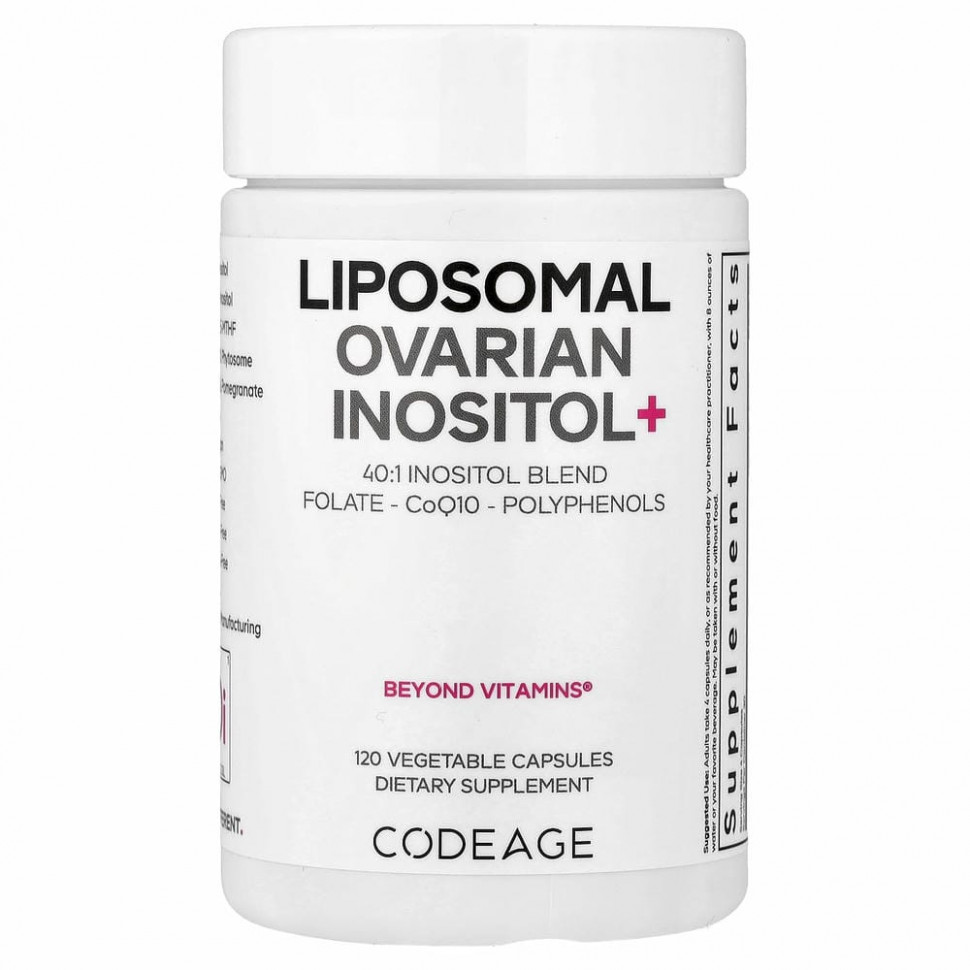 Codeage, Liposomal, инозит для яичников, 120 капсул