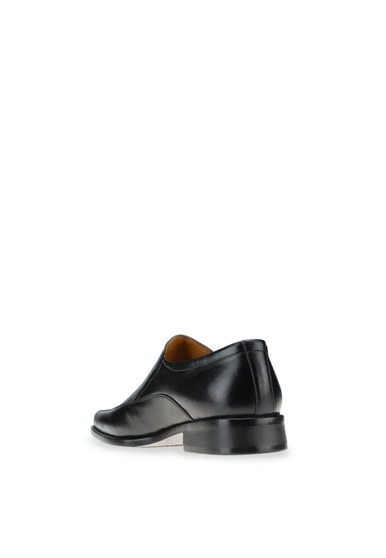 LUIGI BATANI Black Pristine Leather Formal Slip Ons