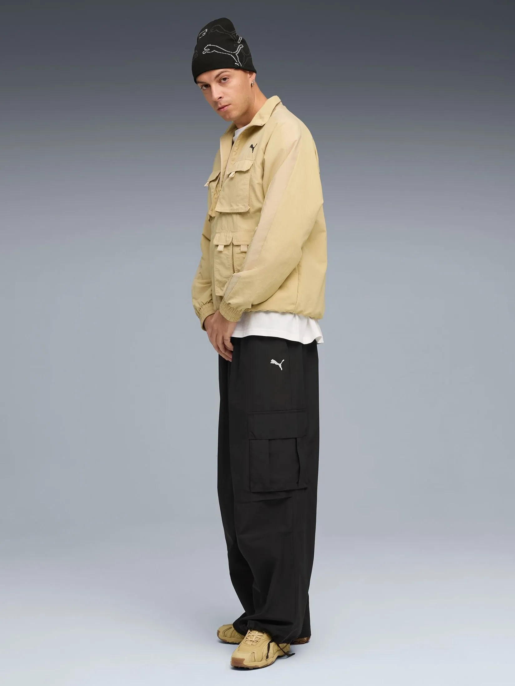 PUMA Men Track Jacket T7 Cargo Relaxed 632092-83 Pebble Path