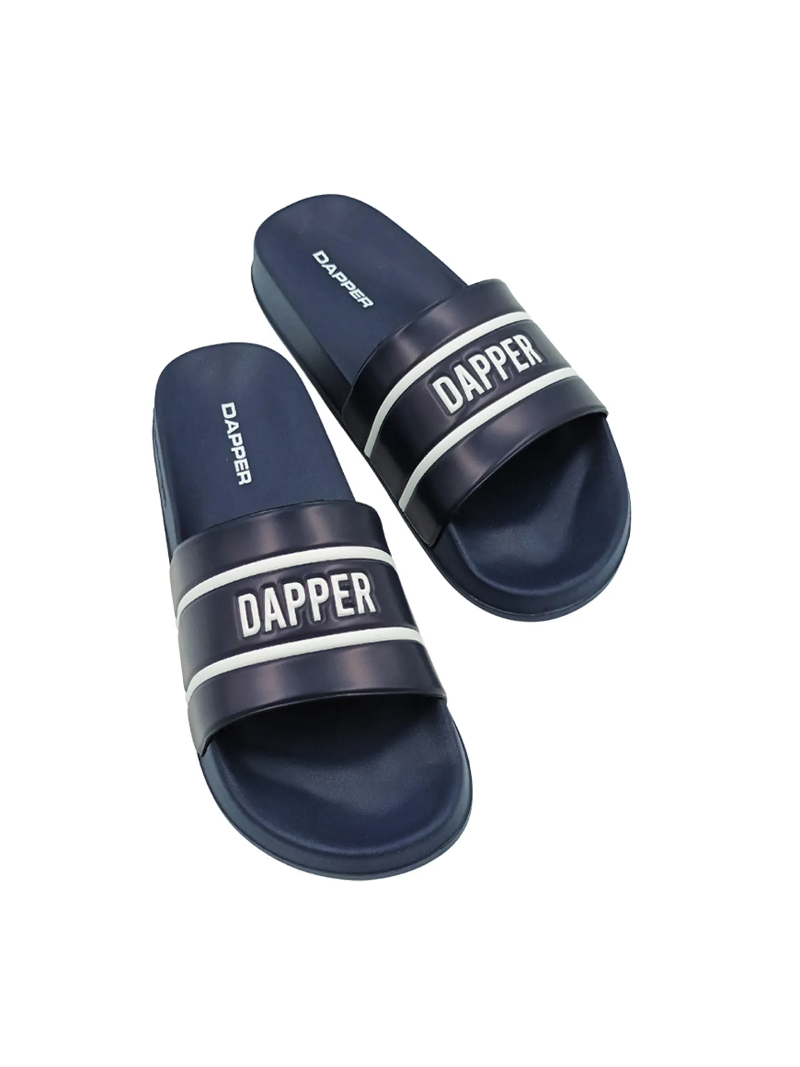 DAPPER Men DAPPER Logo Stamp Pool Slide Sandals Navy