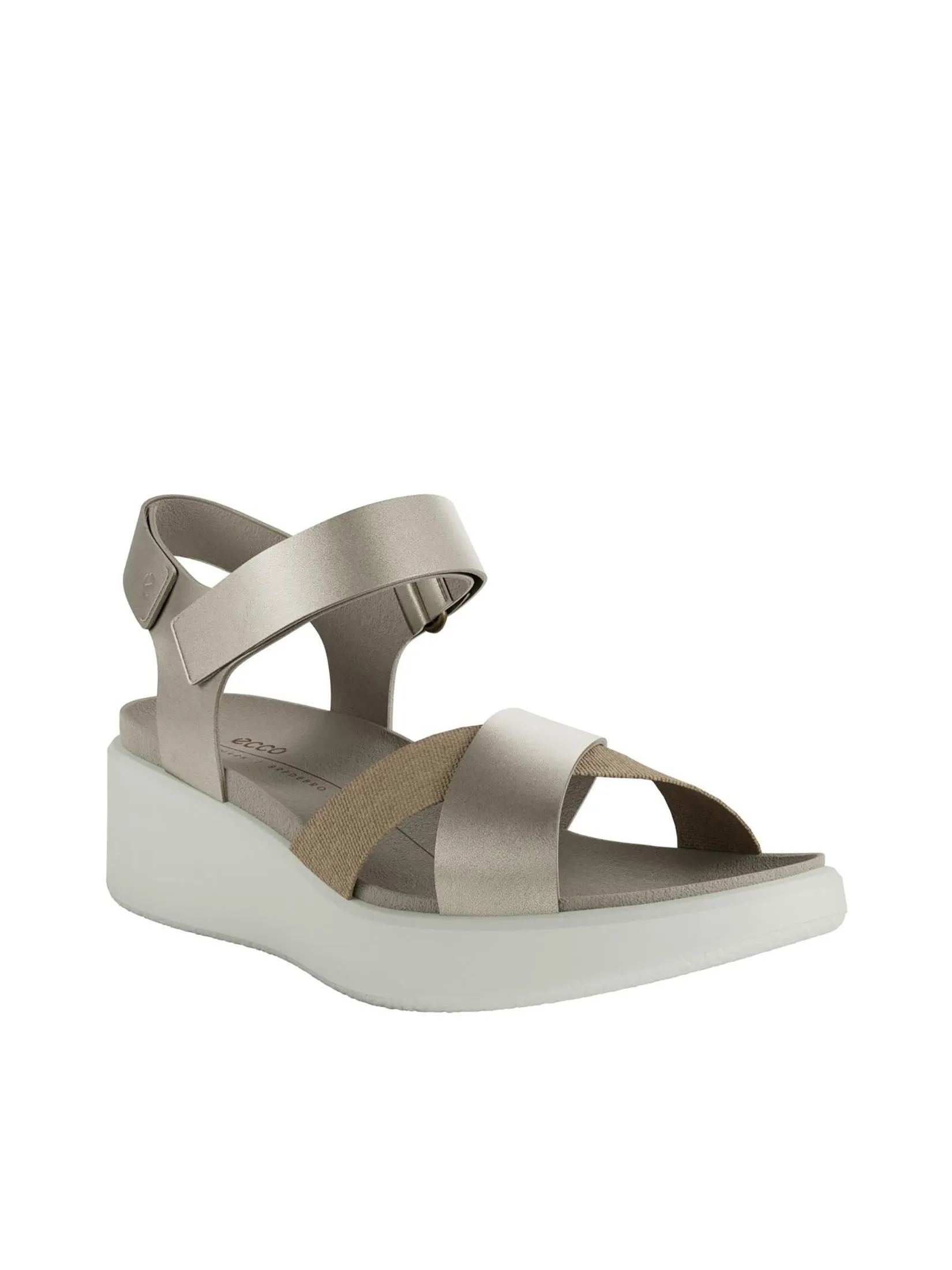 ECCO Women Sandals Flowt Wedge LX W Pure White Gold