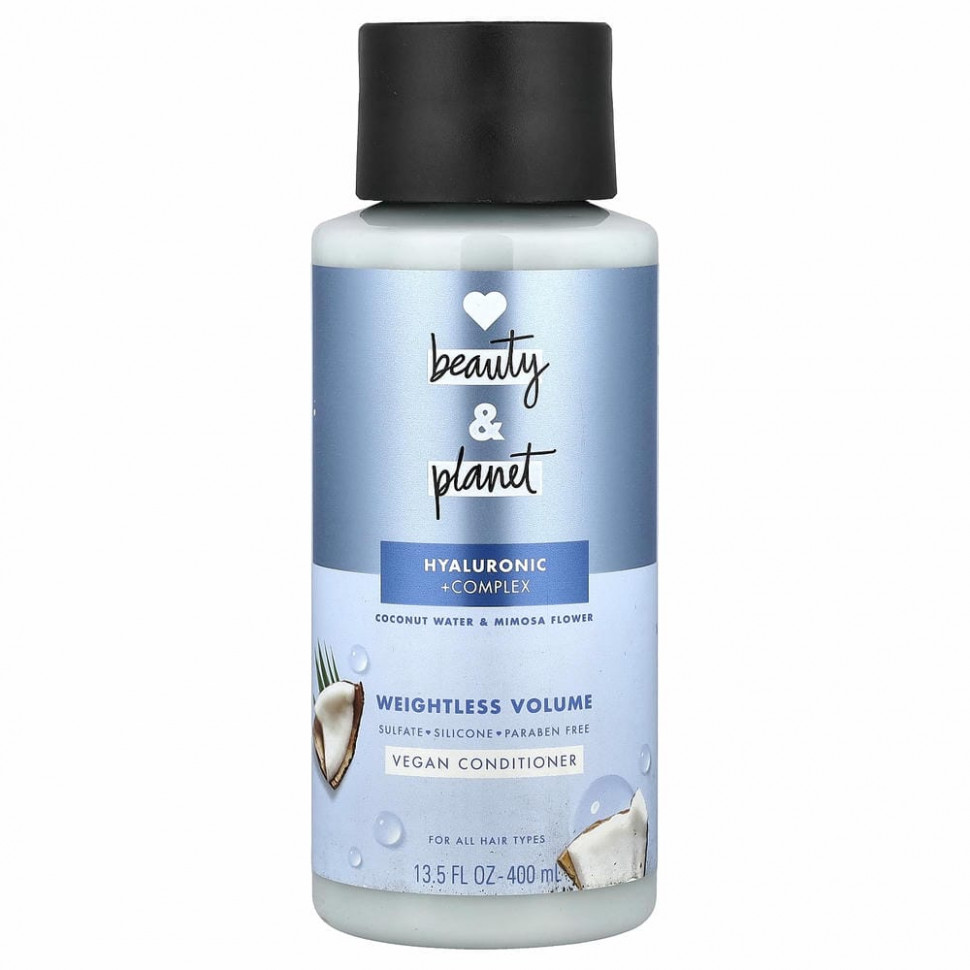 Love Beauty and Planet, Кондиционер Volume and Bounty, «Кокосовая вода и цветы мимозы», 400 мл