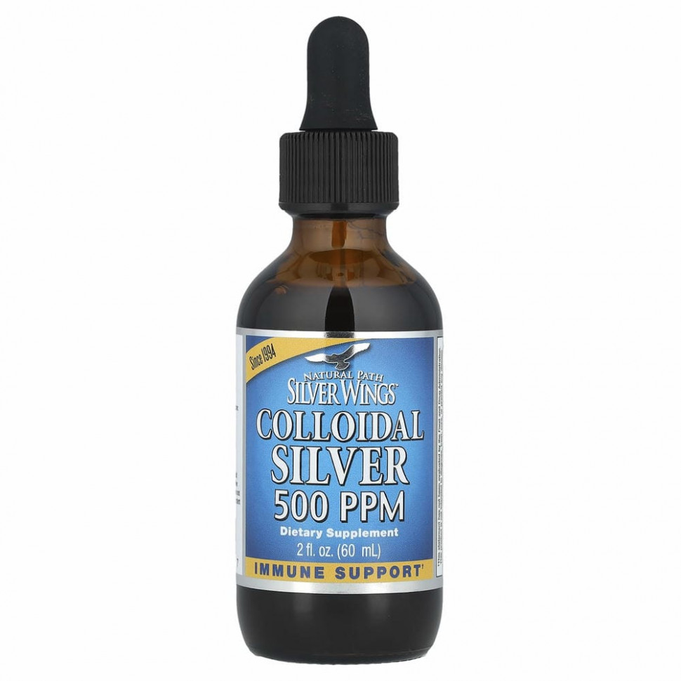 Natural Path Silver Wings, Коллоидное серебро, 500 ч/млн, 60 мл (2 жидких унции)