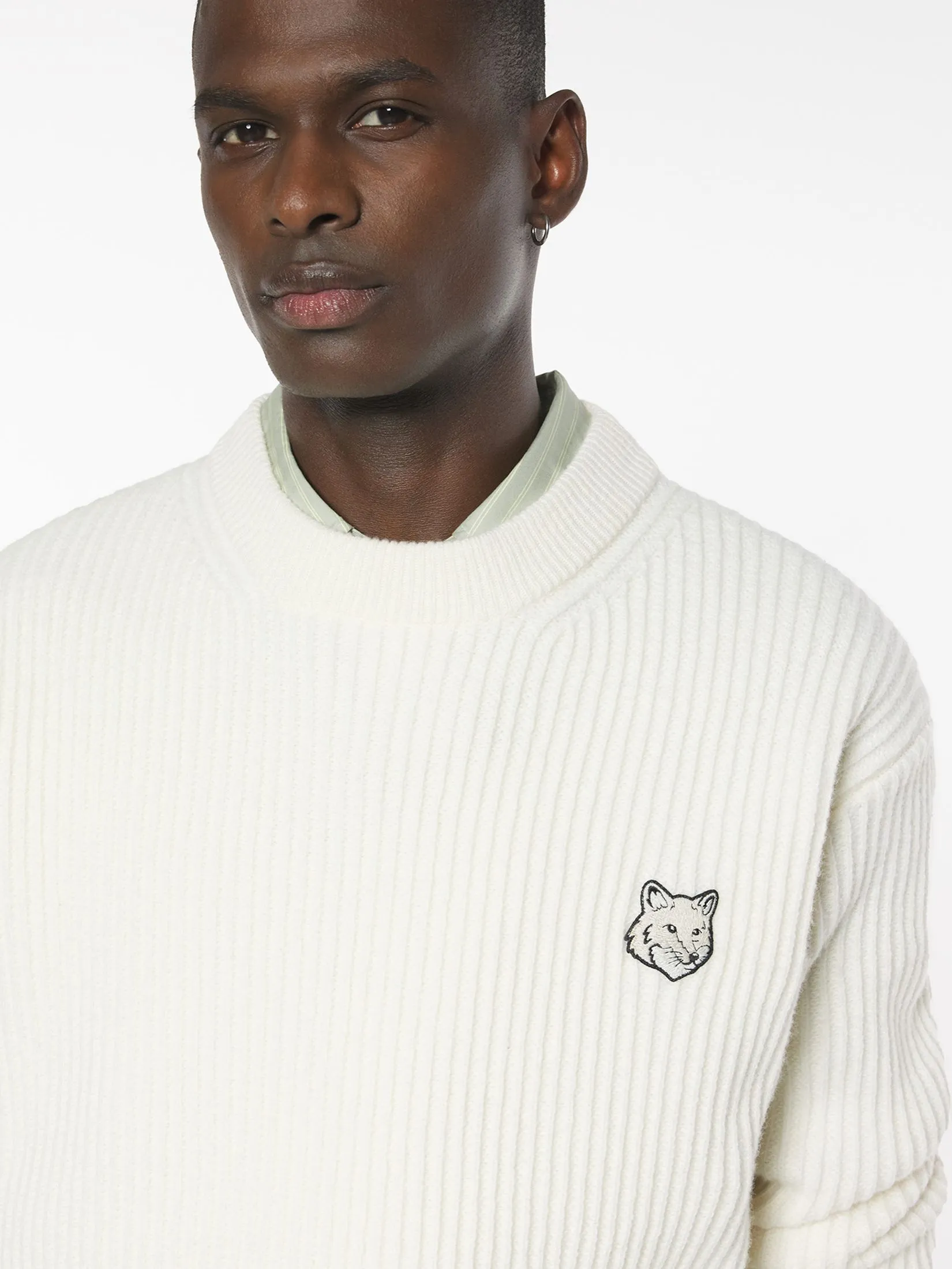 MAISON KITSUNÉ Men Jumper Fox Head Wool Ribbed