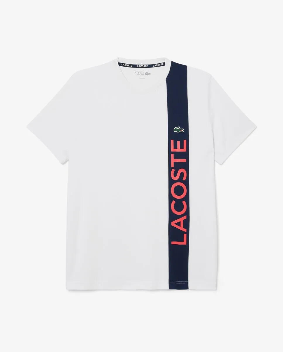 LACOSTE Ultra Dry Print Branding Sport T-Shirt White