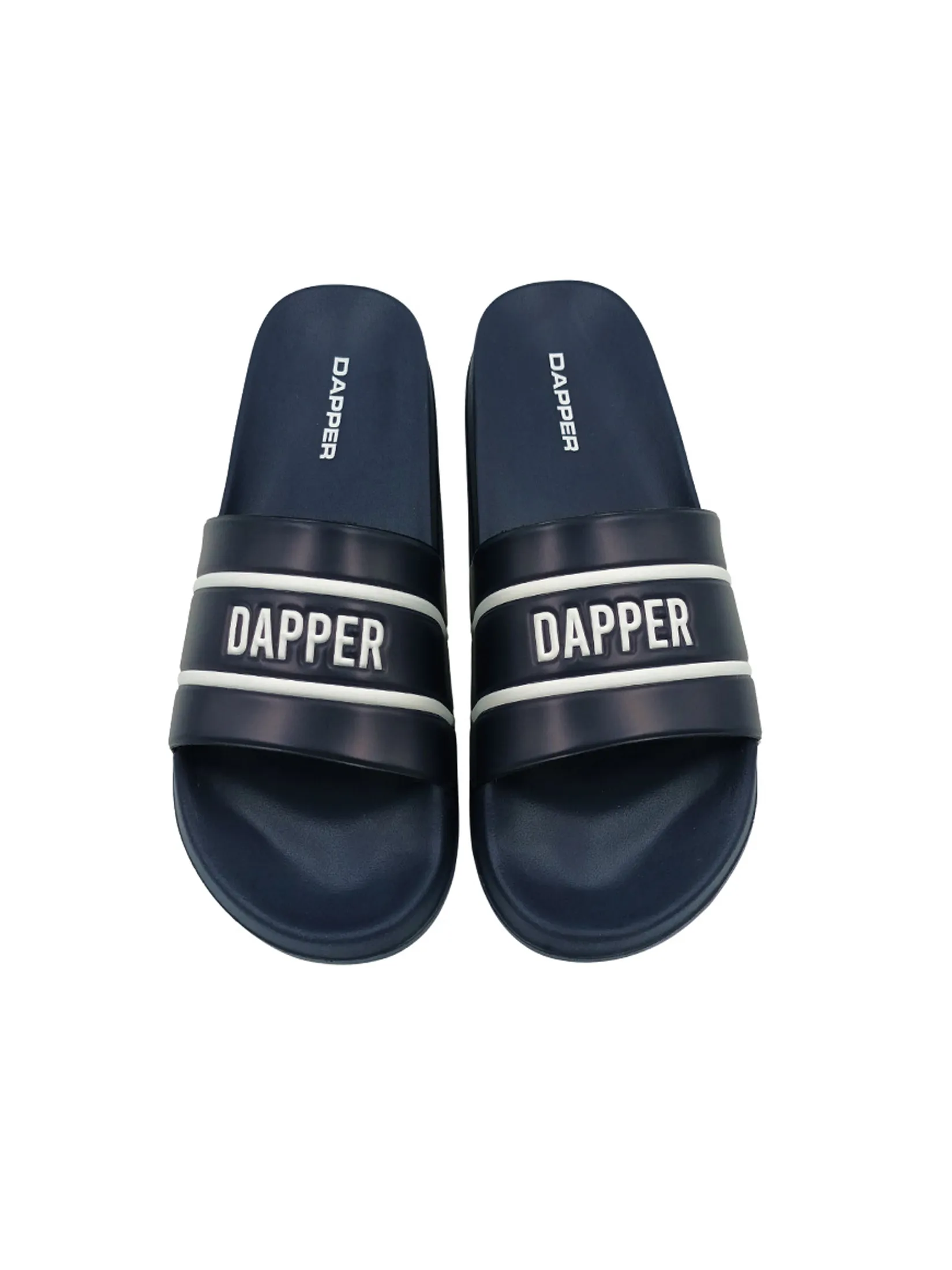 DAPPER Men DAPPER Logo Stamp Pool Slide Sandals Navy