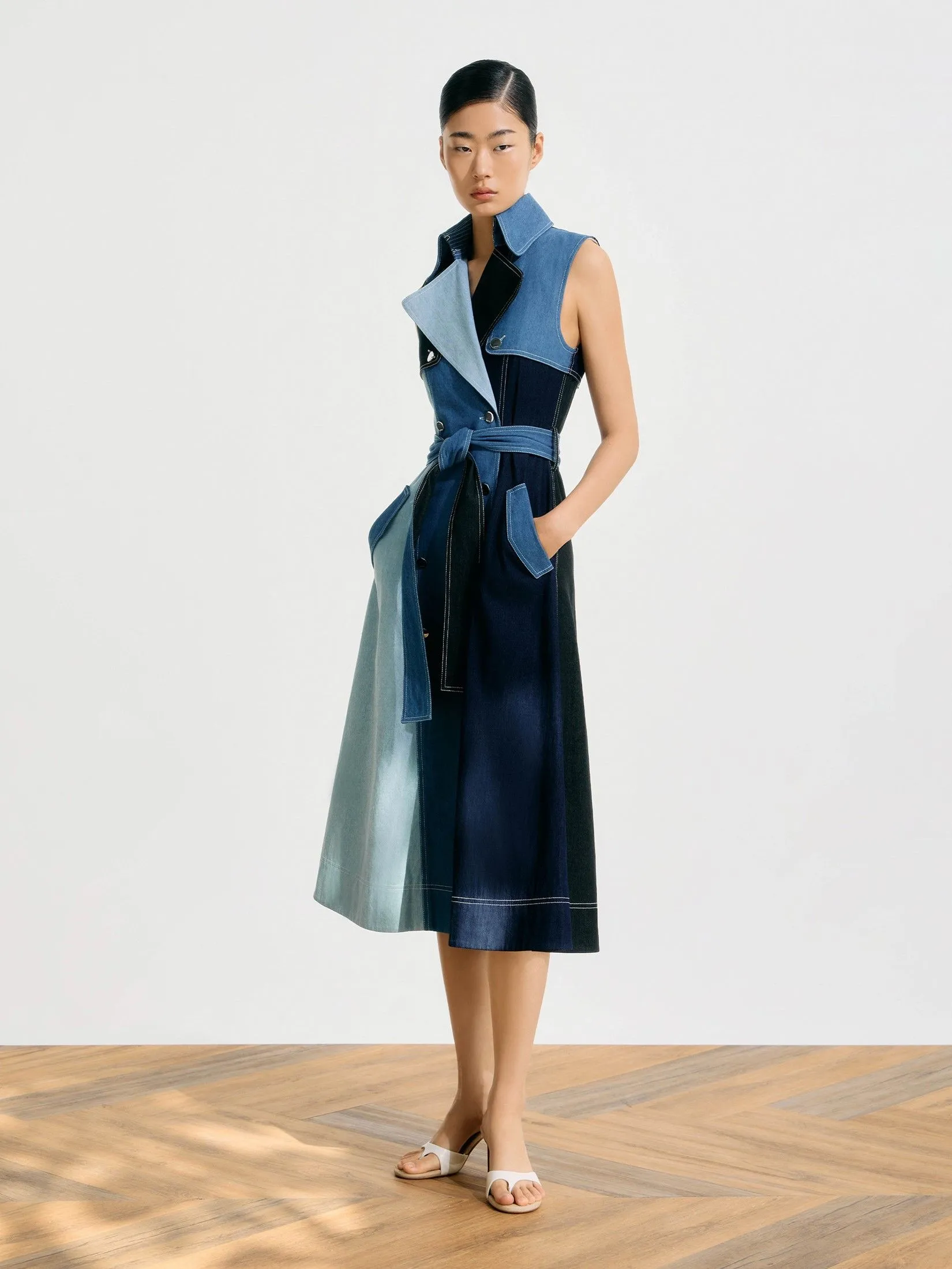 ASAVA ( SS25) Marlowe Striped Women Jumpsuit Navy Blue