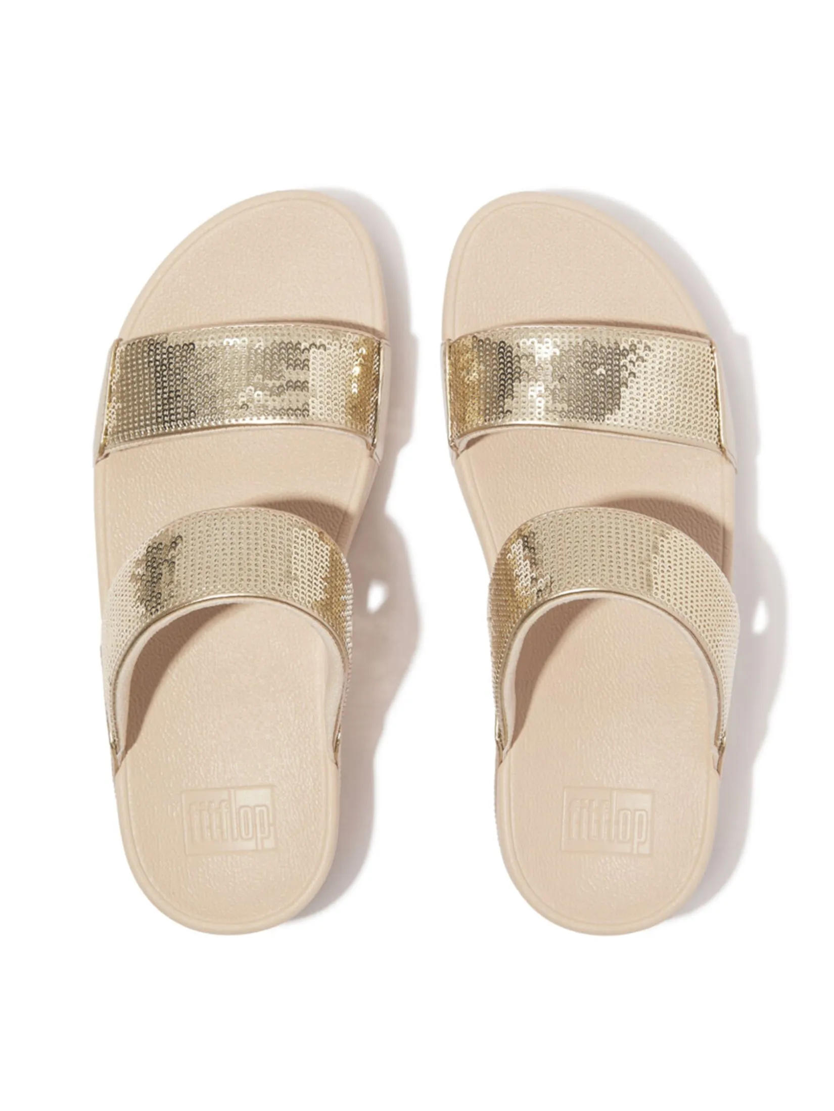 FitFlop™ WOMEN'S LULU SEQUIN SLIDES GOLD