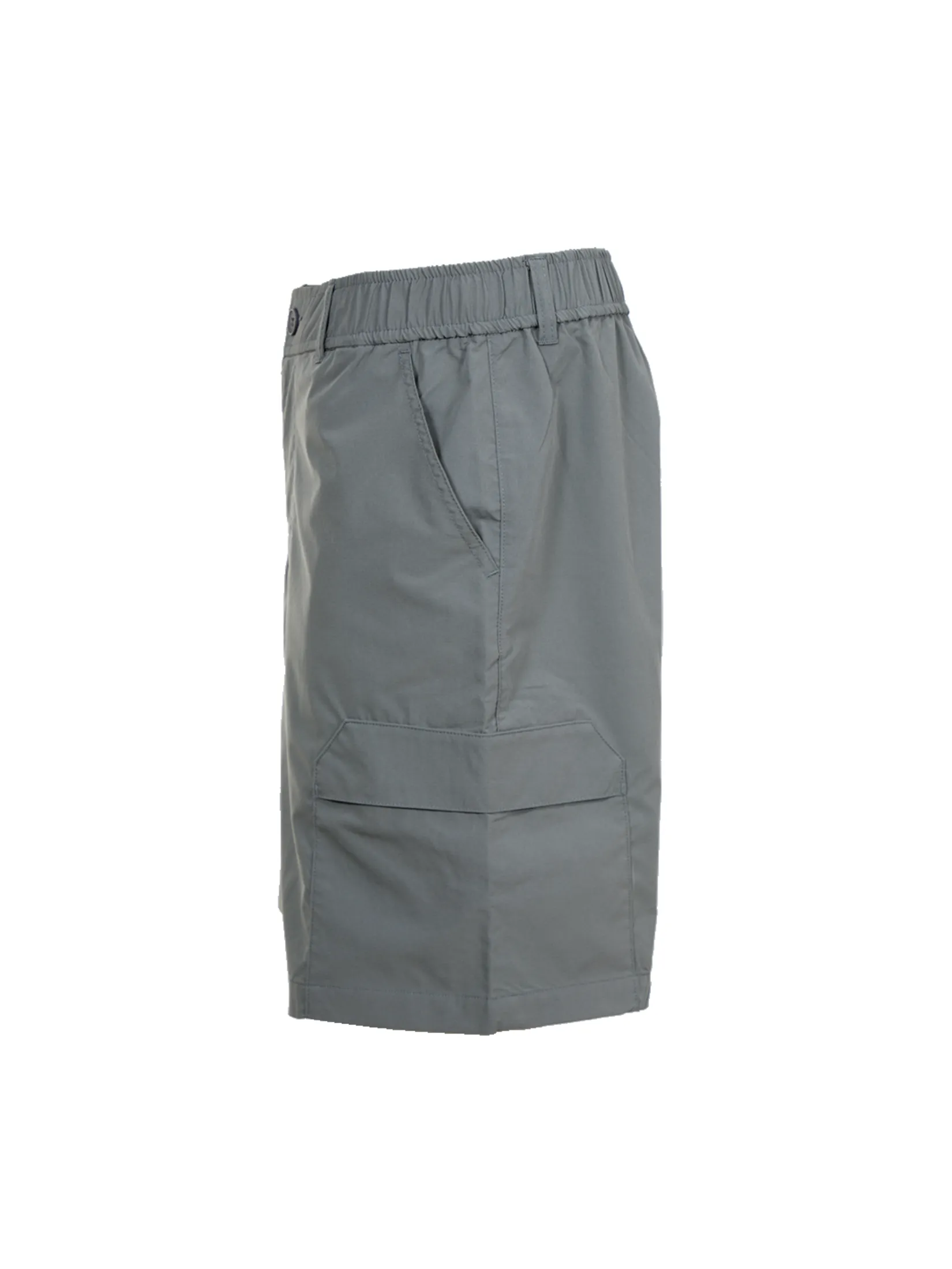 ELLE HOMME Men's Cargo shorts elastic waistband with buttons and zipper W8L276 - Olive