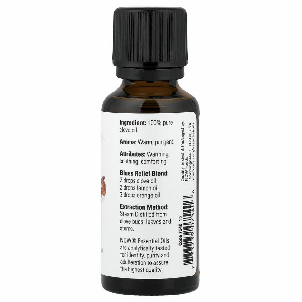 NOW Foods, Эфирные масла, гвоздика, 30 мл (1 жидкая унция)