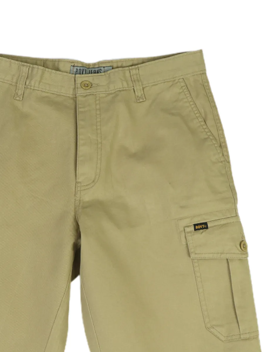 BOVY MEN S CARGO-SHORT PREMIUM COTTON KHAKICREAM