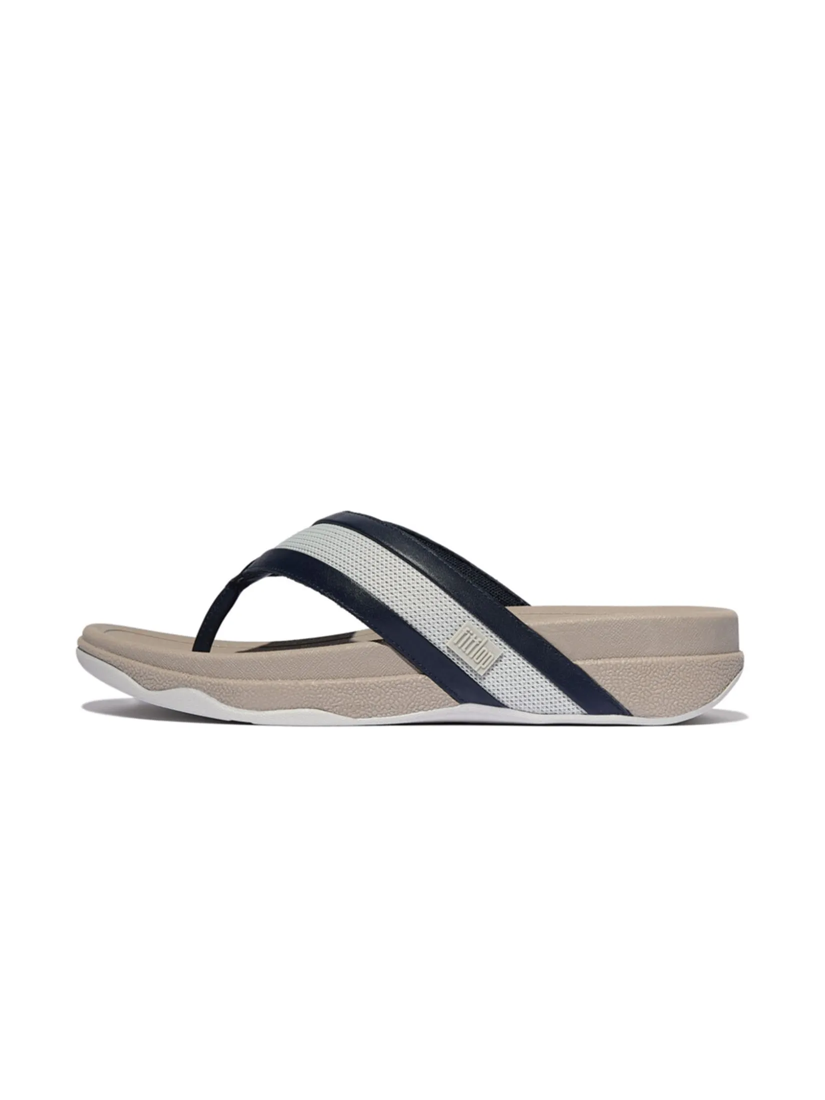 FitFlop™ MEN'S SURFER LEATHER/MESH TOE-POST BLUE