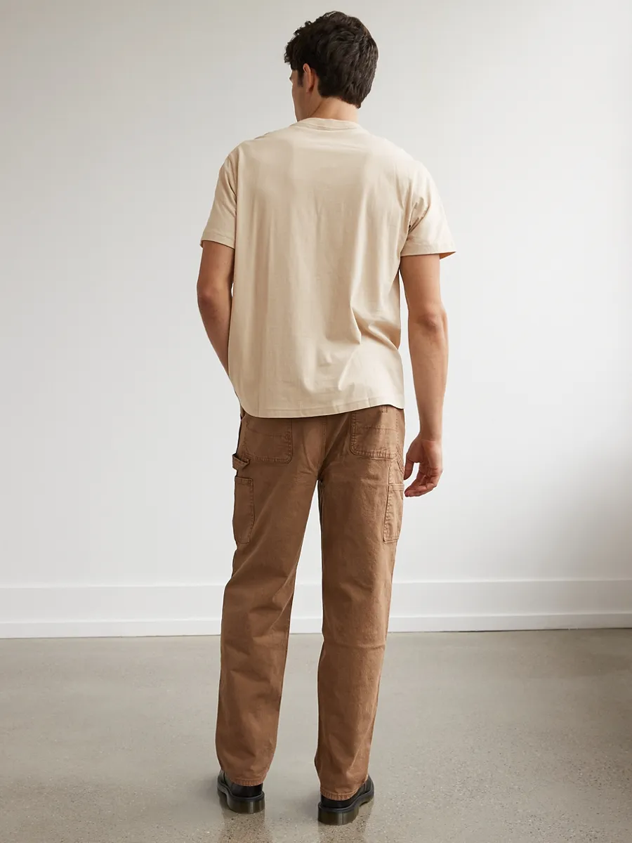 AMERICAN EAGLE MEN G SS CORE BRAND SET IN TEE- PC DYE + SERIOUSLY SOFT WASH 207 TAN