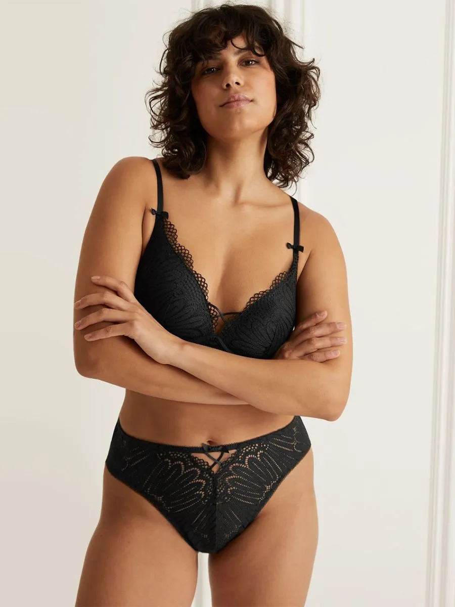 MARKS & SPENCER Women High Leg Knickers Nova Lace High Waisted