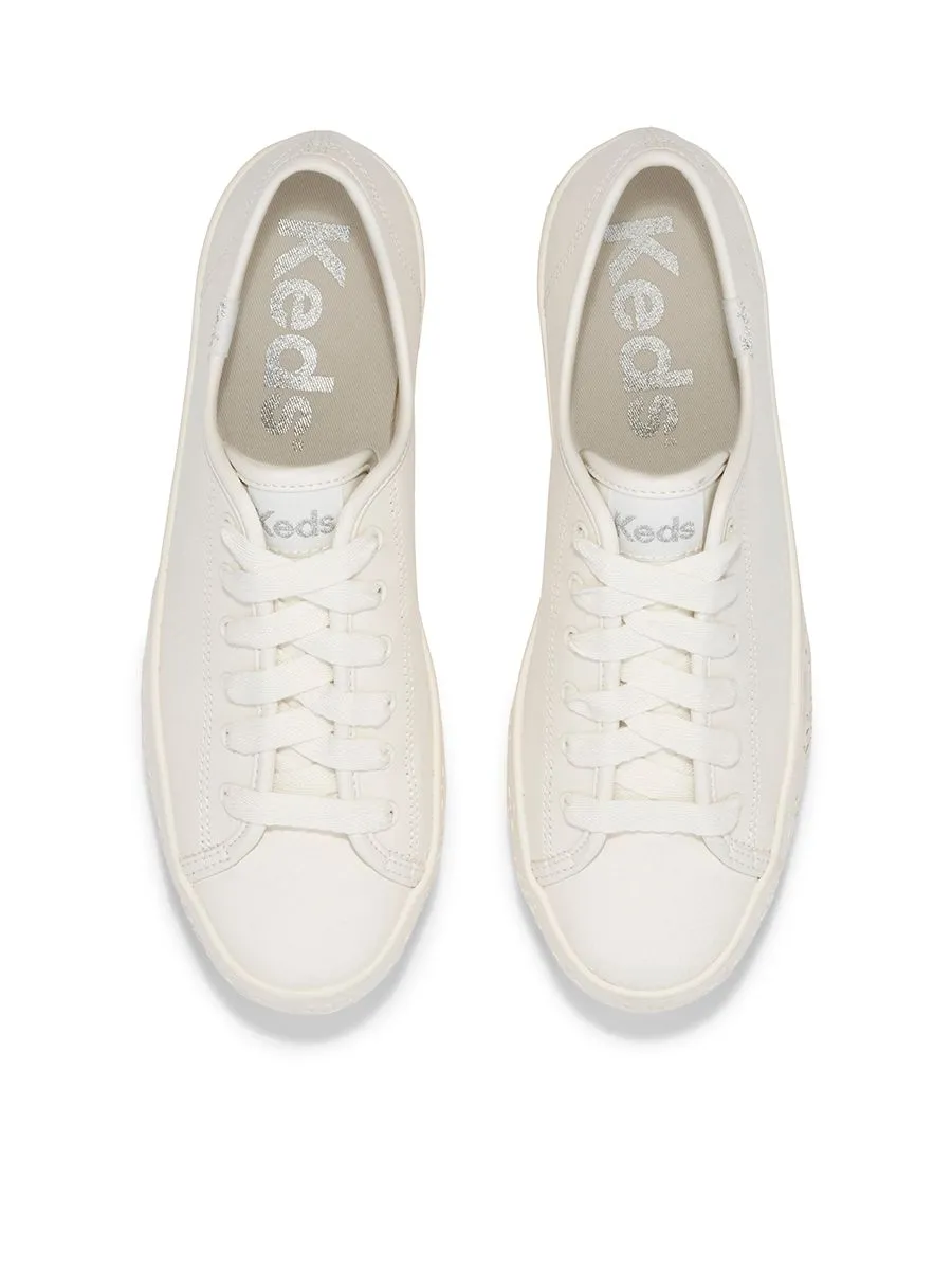 KEDS Women Triple Up Leather Lace Foxing White