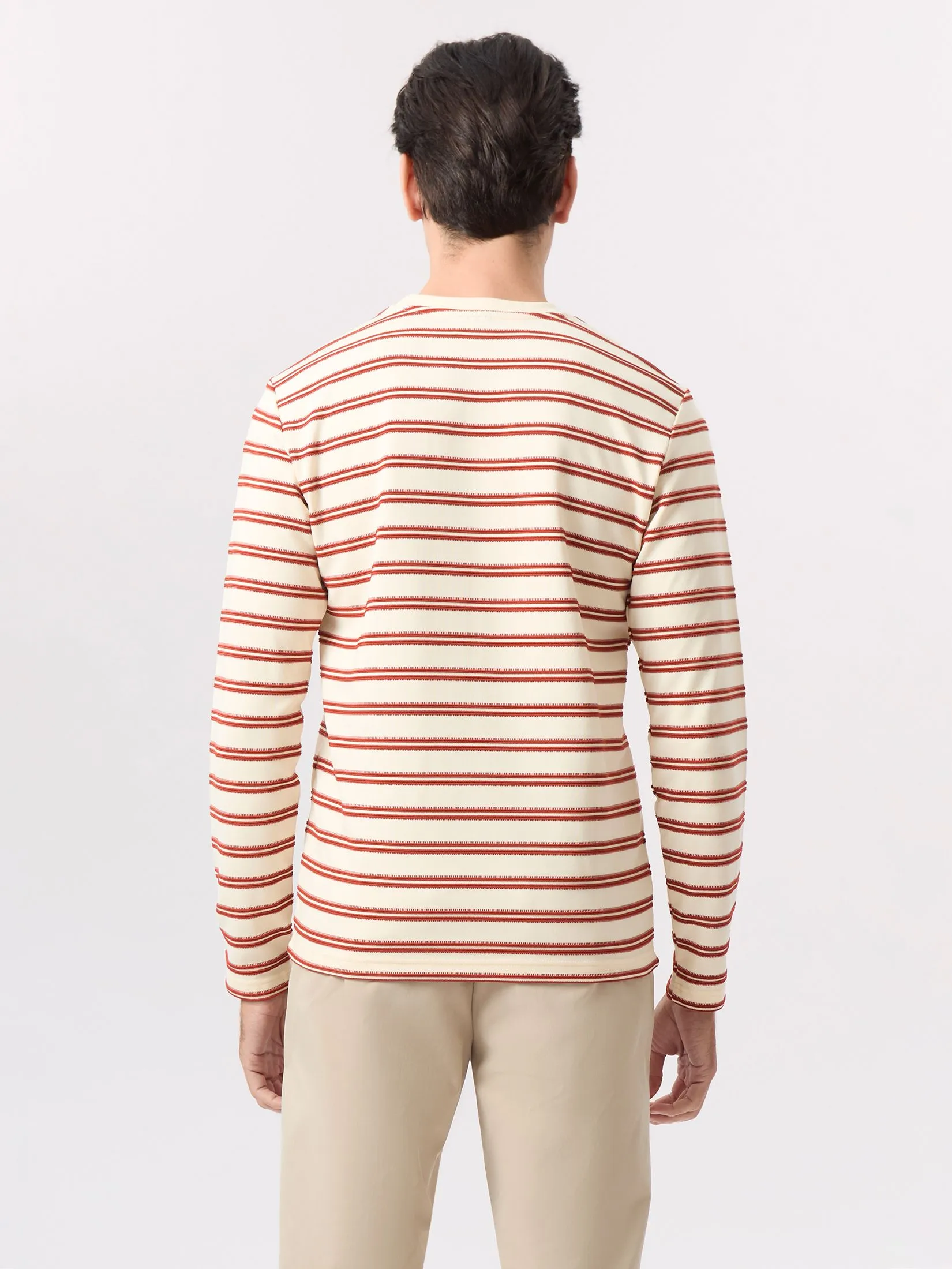 LTD Striped Long-Sleeve T-shirt Men Yellow