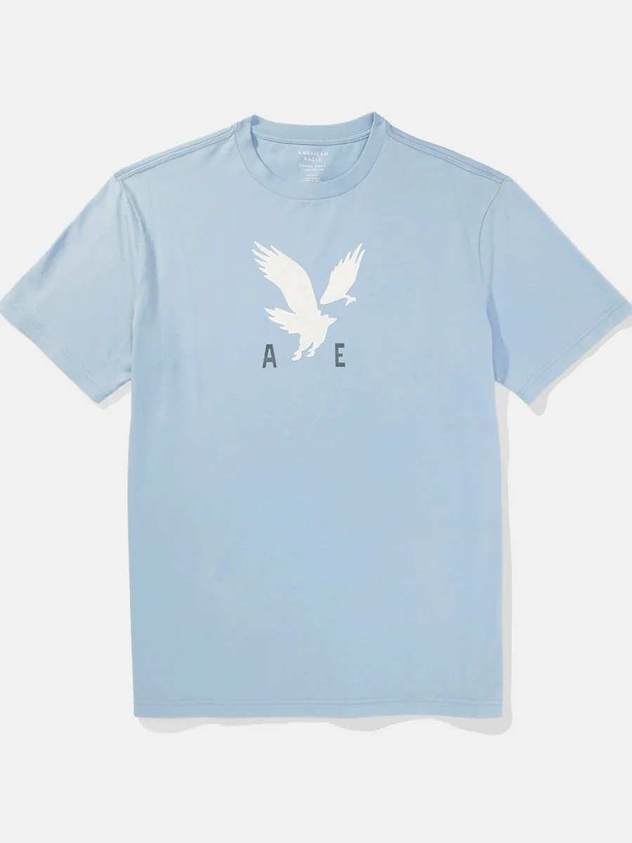 AMERICAN EAGLE MEN G SS SP2 SET IN TEE- PC DYE + SERIOUSLY SOFT WASH 400 BLUE