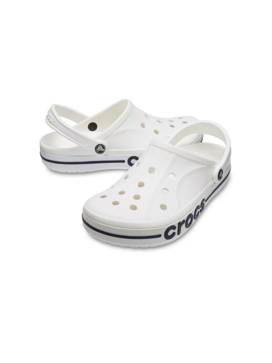 CROCS UNISEX S BAYABAND CLOG  - WHITE/NAVY