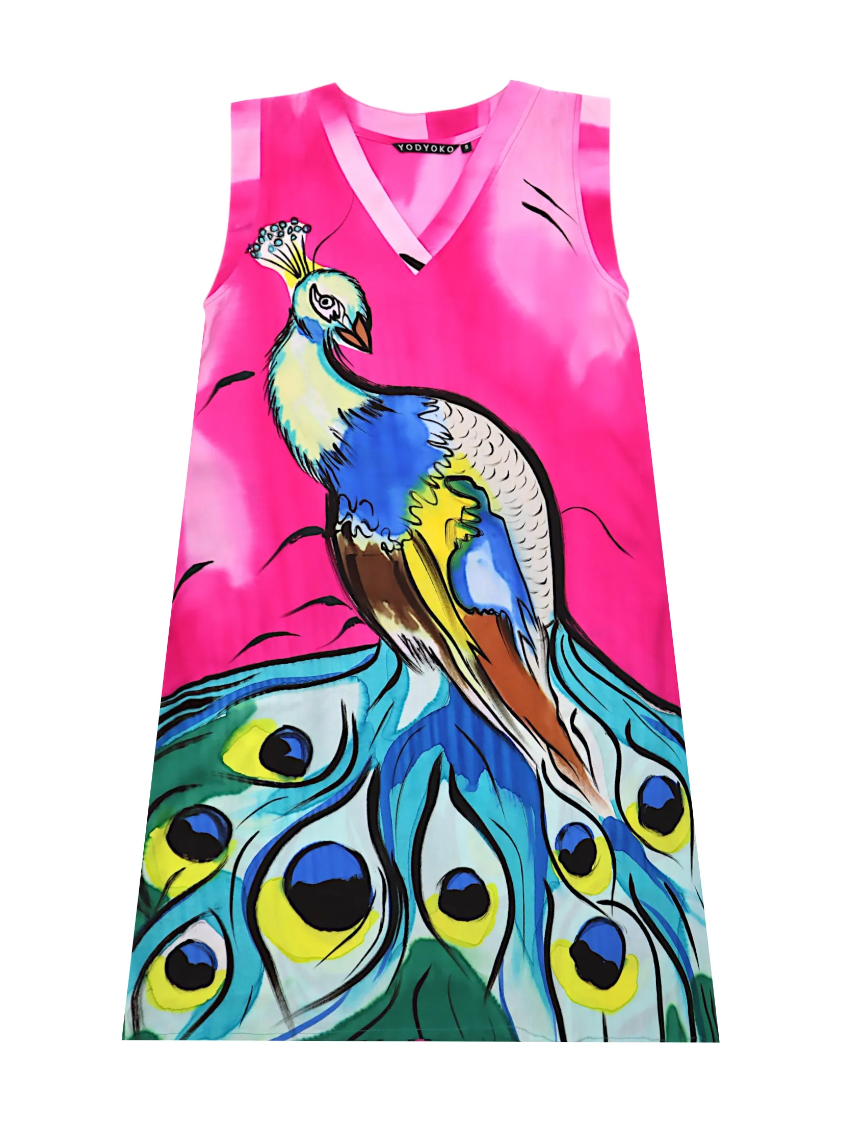 YODYOKO Woman Sleeveless Dress - Pink : Peacock of Glory