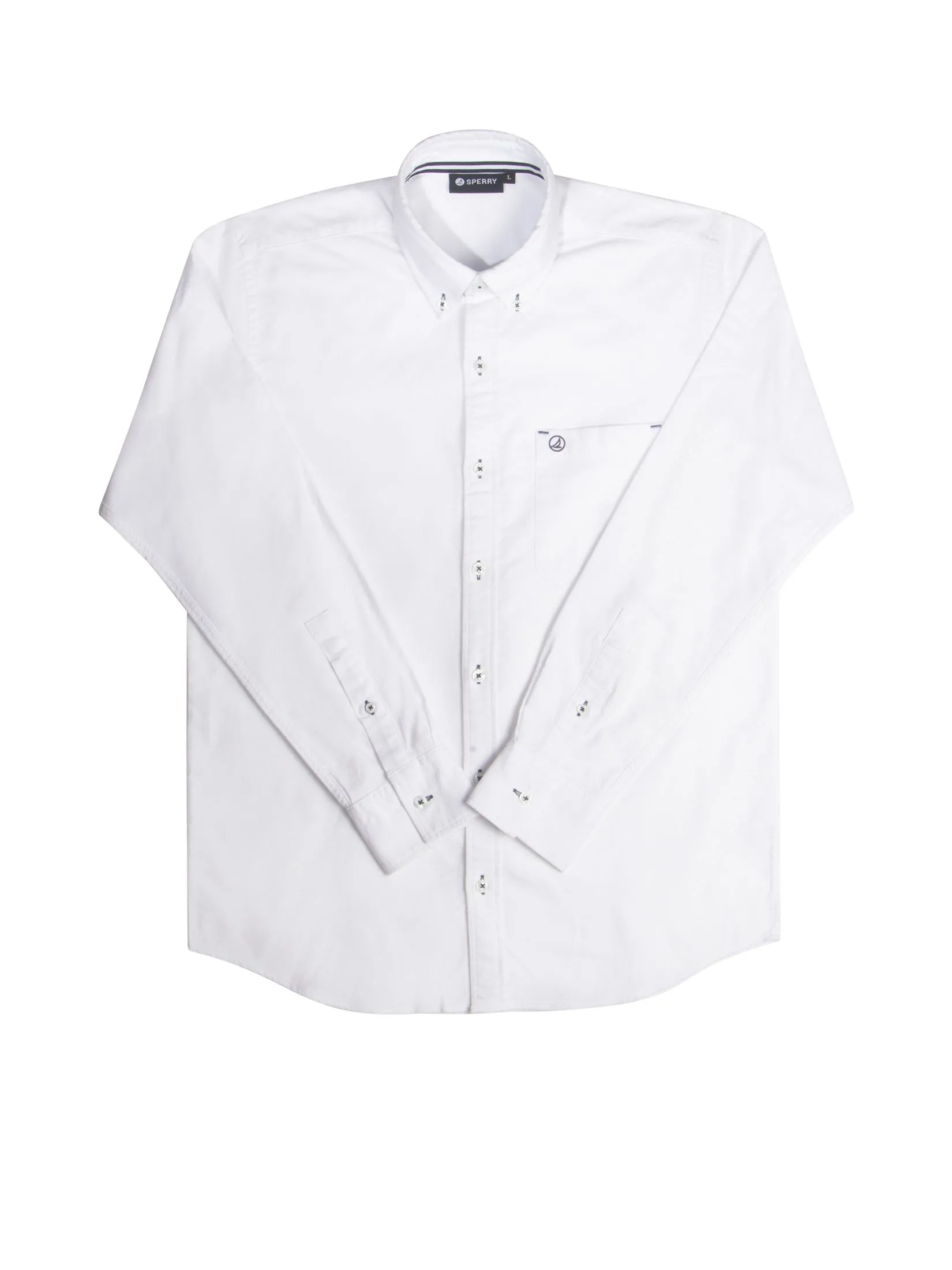SPERRY MEN WHITE ESSENTIAL OXFORD SHIRT LS