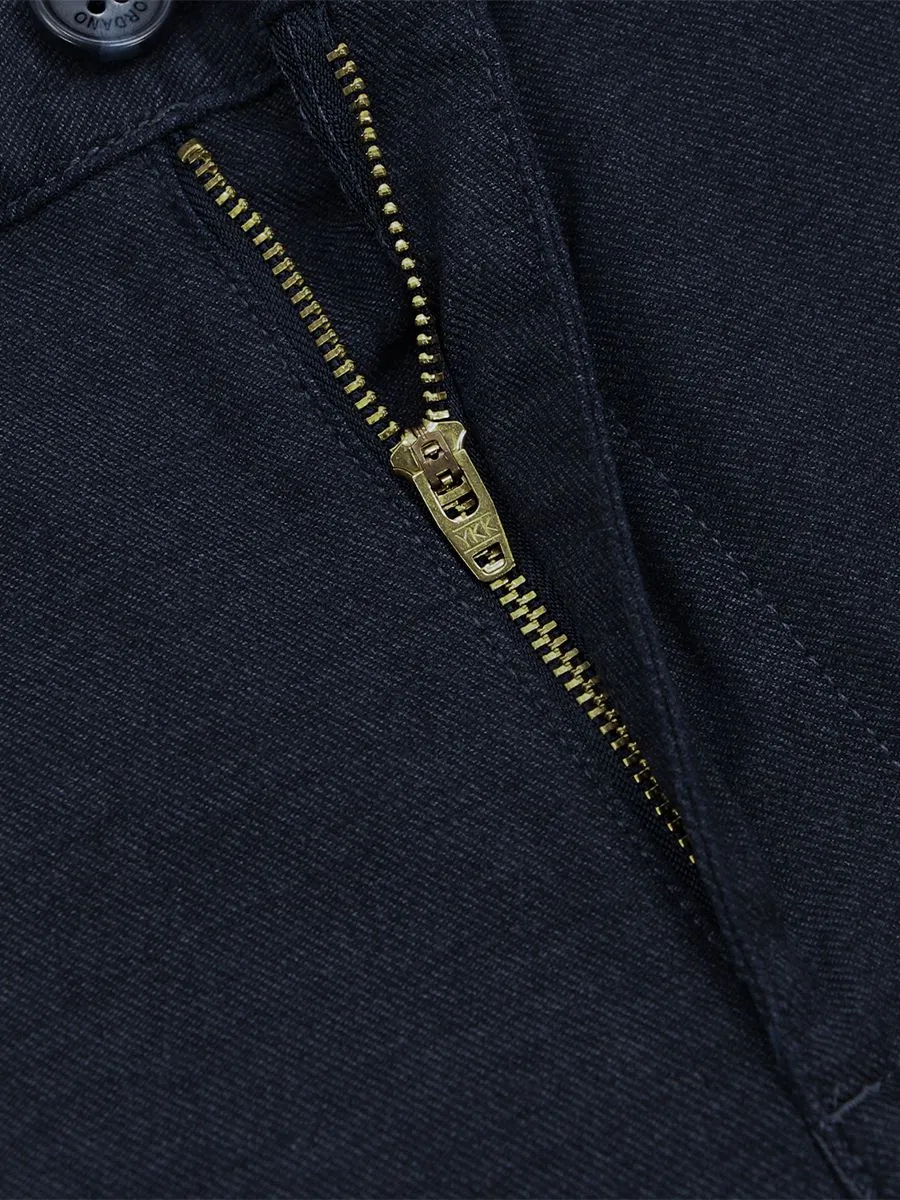 GIORDANO Men's Super Stretch Easy-Care Pants (180° Waistband) Dark Heather Blue