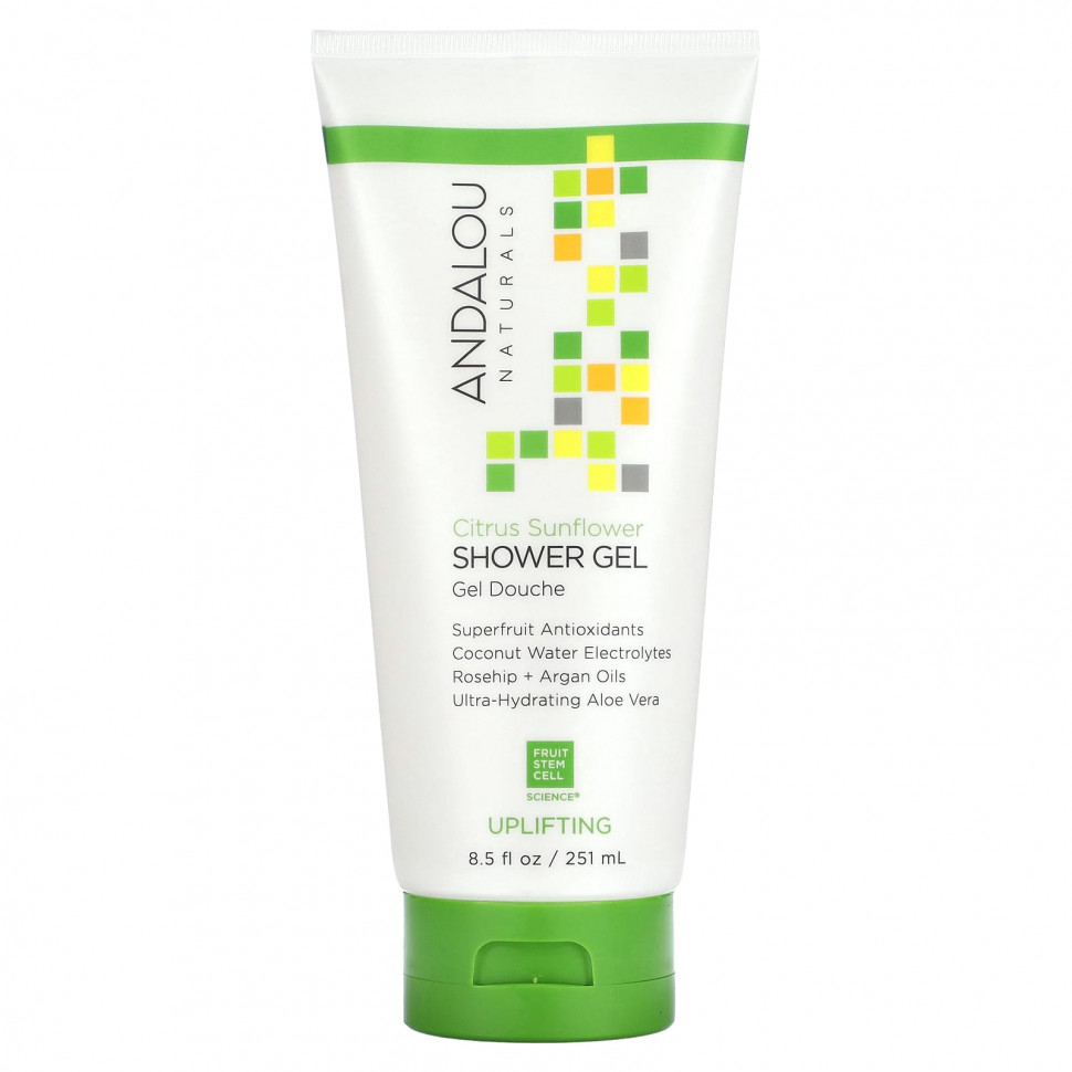 Andalou Naturals, Гель для душа, бодрящий, с цитрусовыми и подсолнухами, 251 мл (8,5 жидк. Унции)