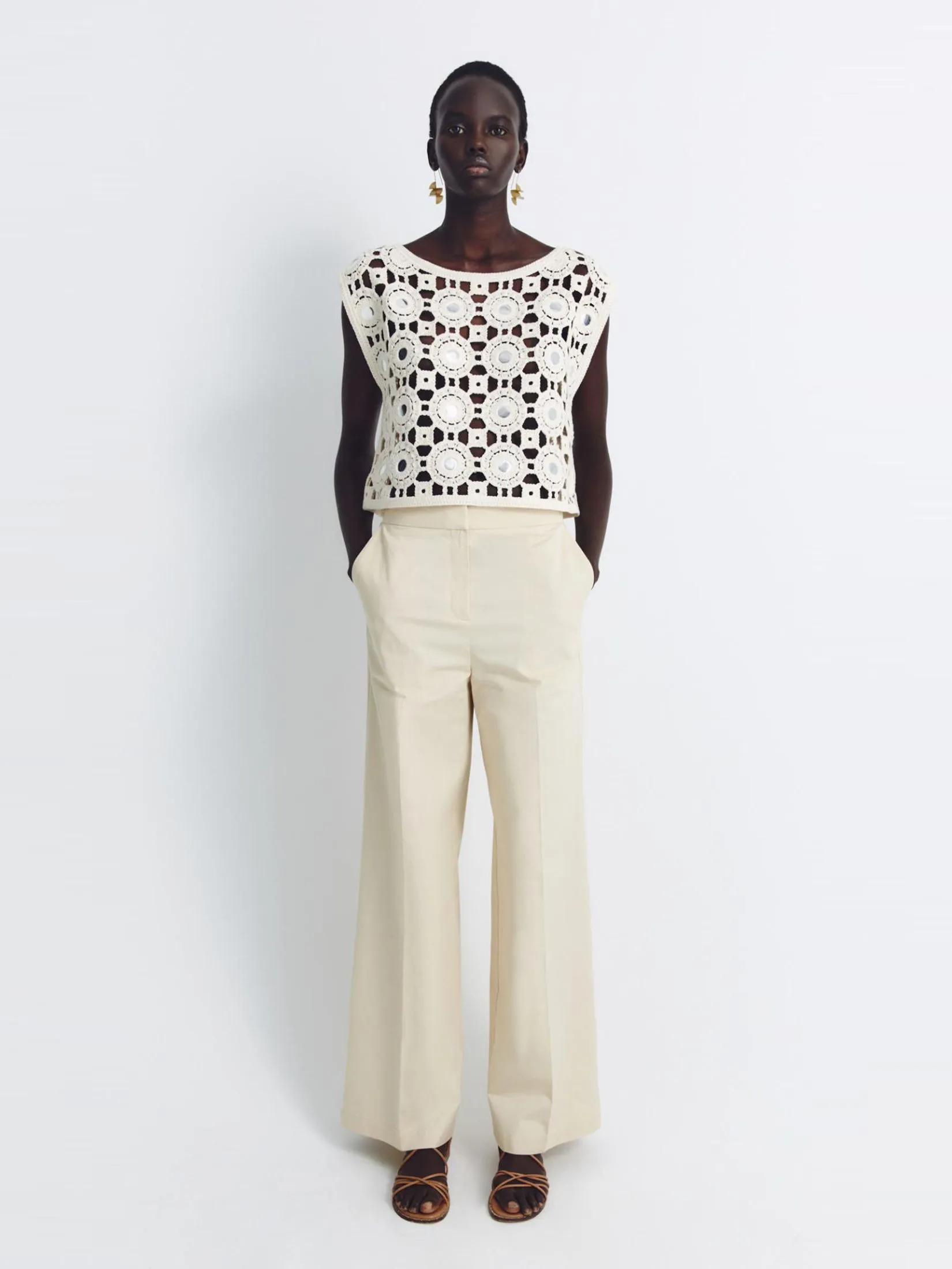 SFERA Women Pants Cotton Off White