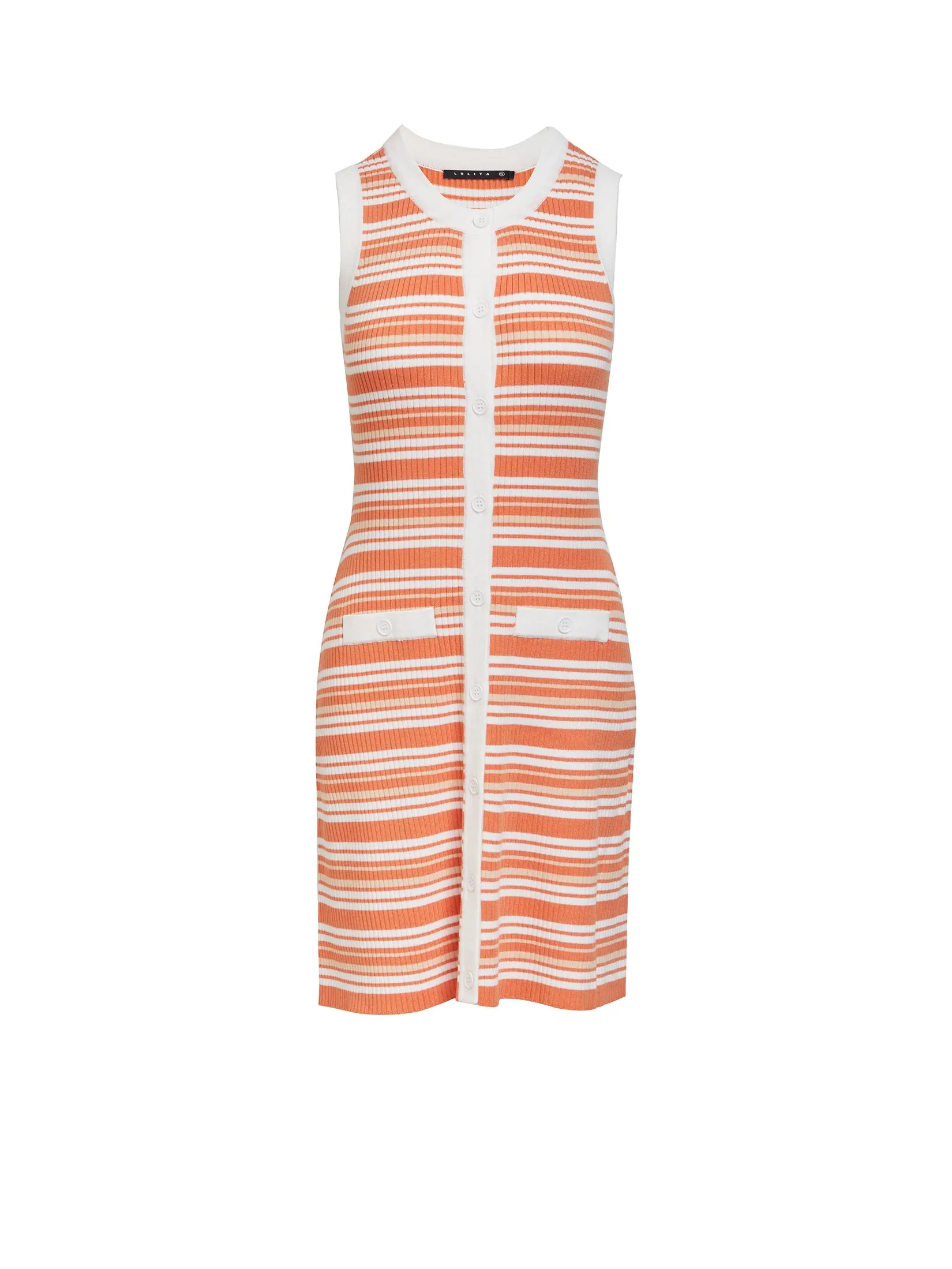 LOLITA Women Dress Sleeveless Stripe Ribbed Knit