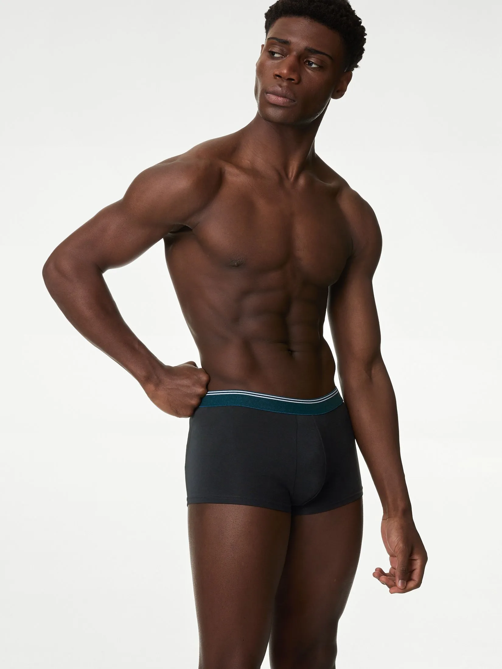 MARKS & SPENCER Men Hipsters Underwear 5 pack Cotton Rich Cool & Fresh Y4_Black Mix