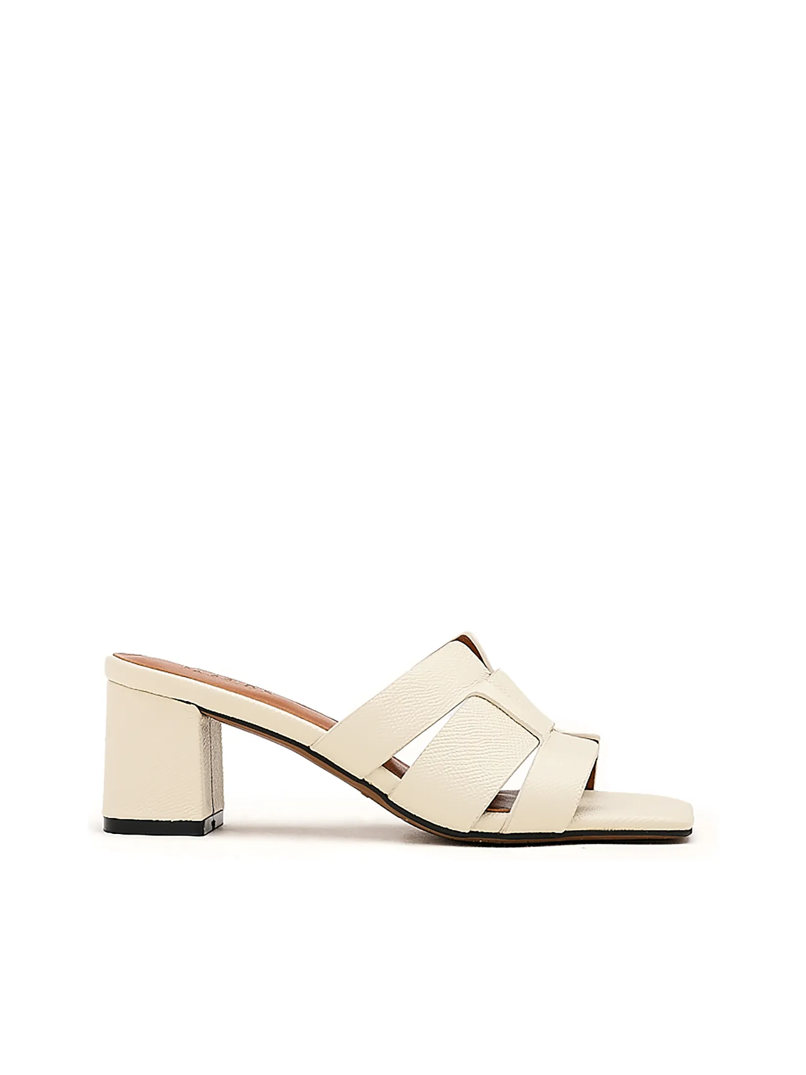 PAZZION Women Heel Slippers Wide Strap