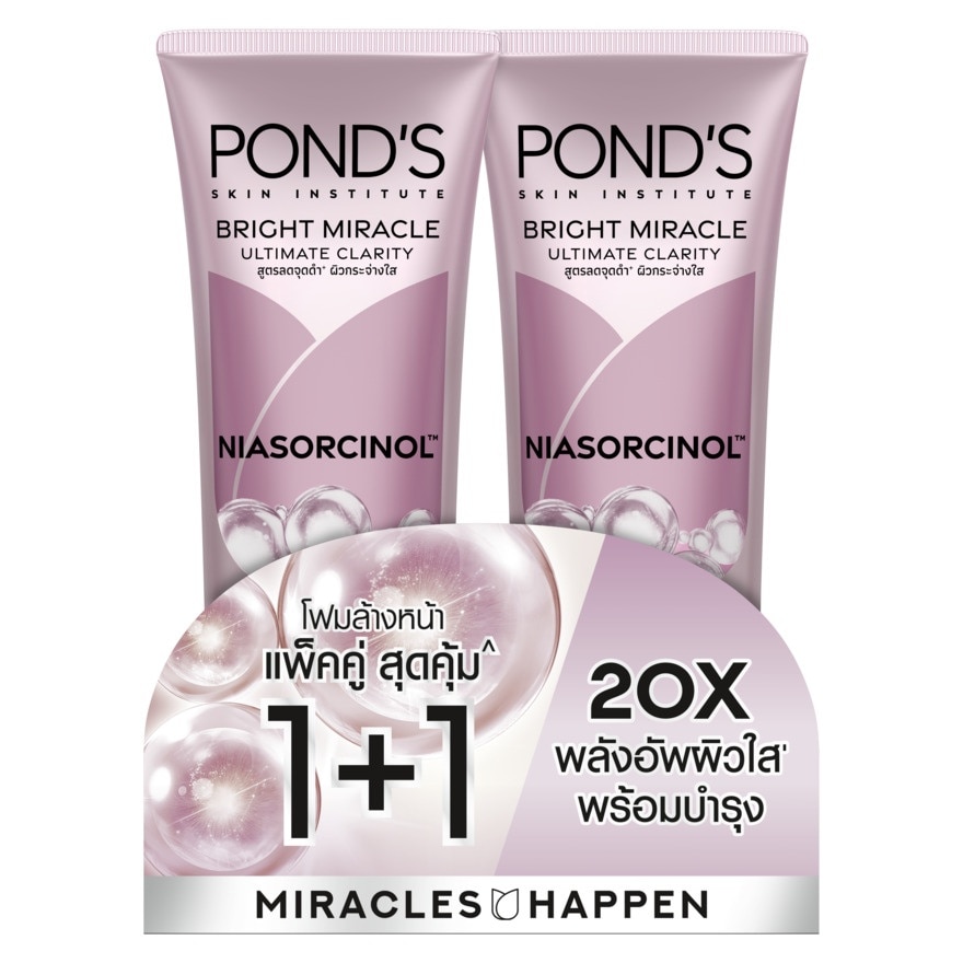 Pond'S Facial Foam Bright Miracle Ultimate Clarity Niasorcinol 85 G. Twin Pack